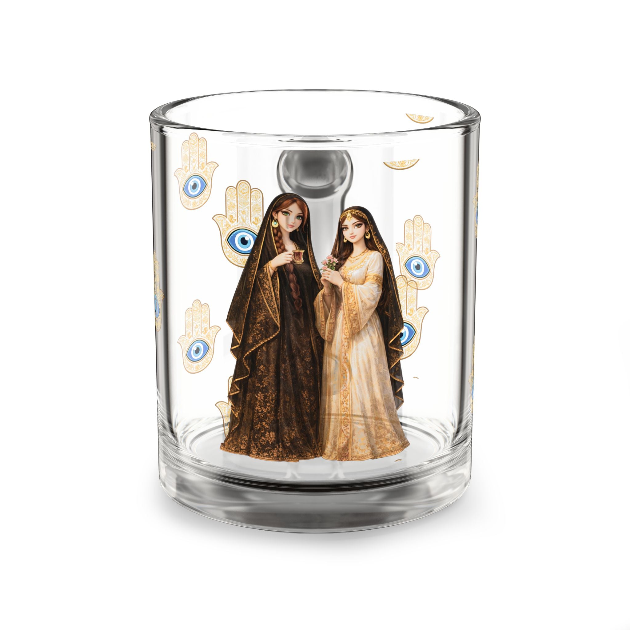 Mystical Hamsa Sisters Prayer Glass Coffee Mug