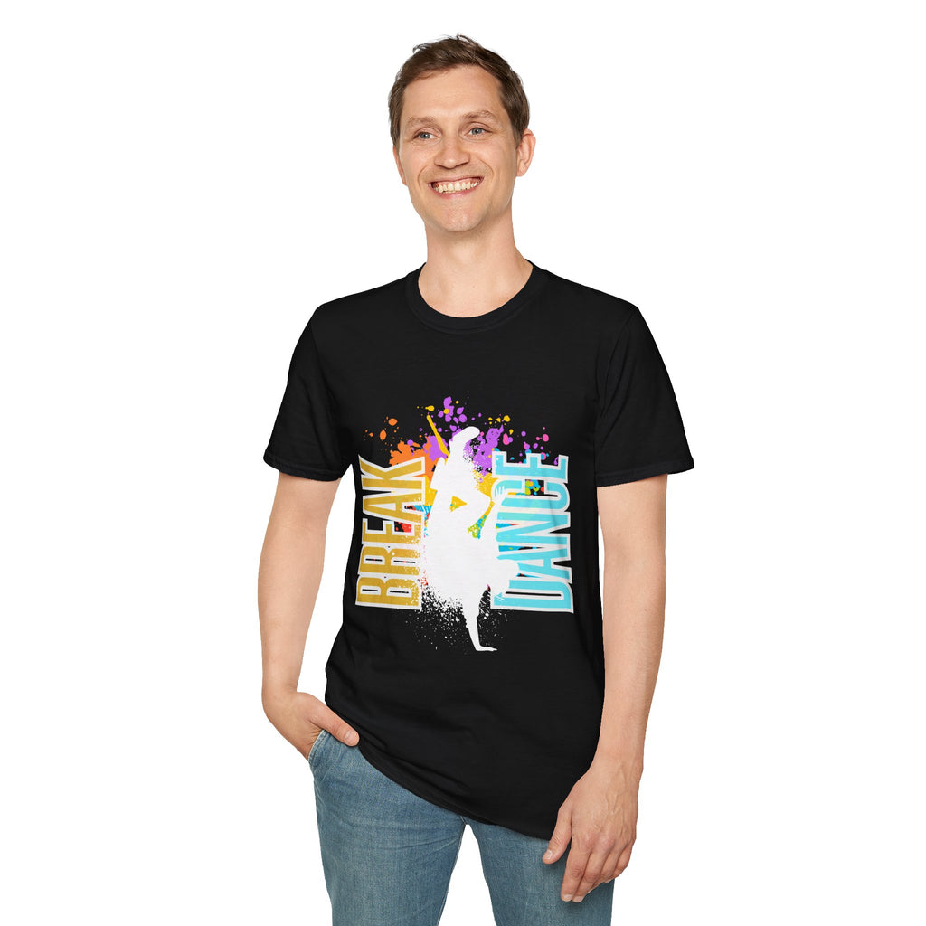 Break Dance T-Shirt – Colorful Splatter B-Boy/B-Girl Street Dance Tee
