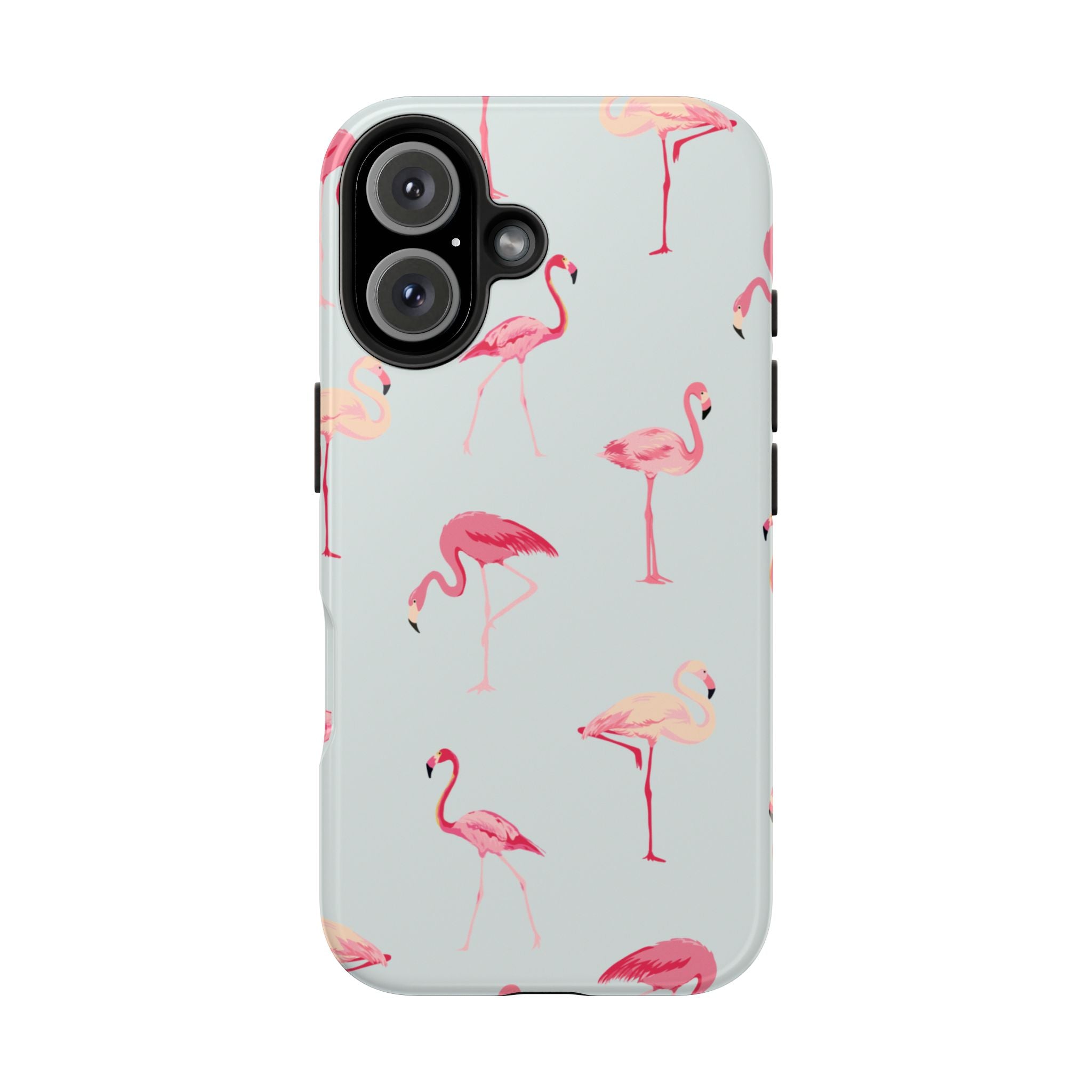 Flamingo Pattern Tough Phone Case — Cute Pink Birds Protective Phone Cover