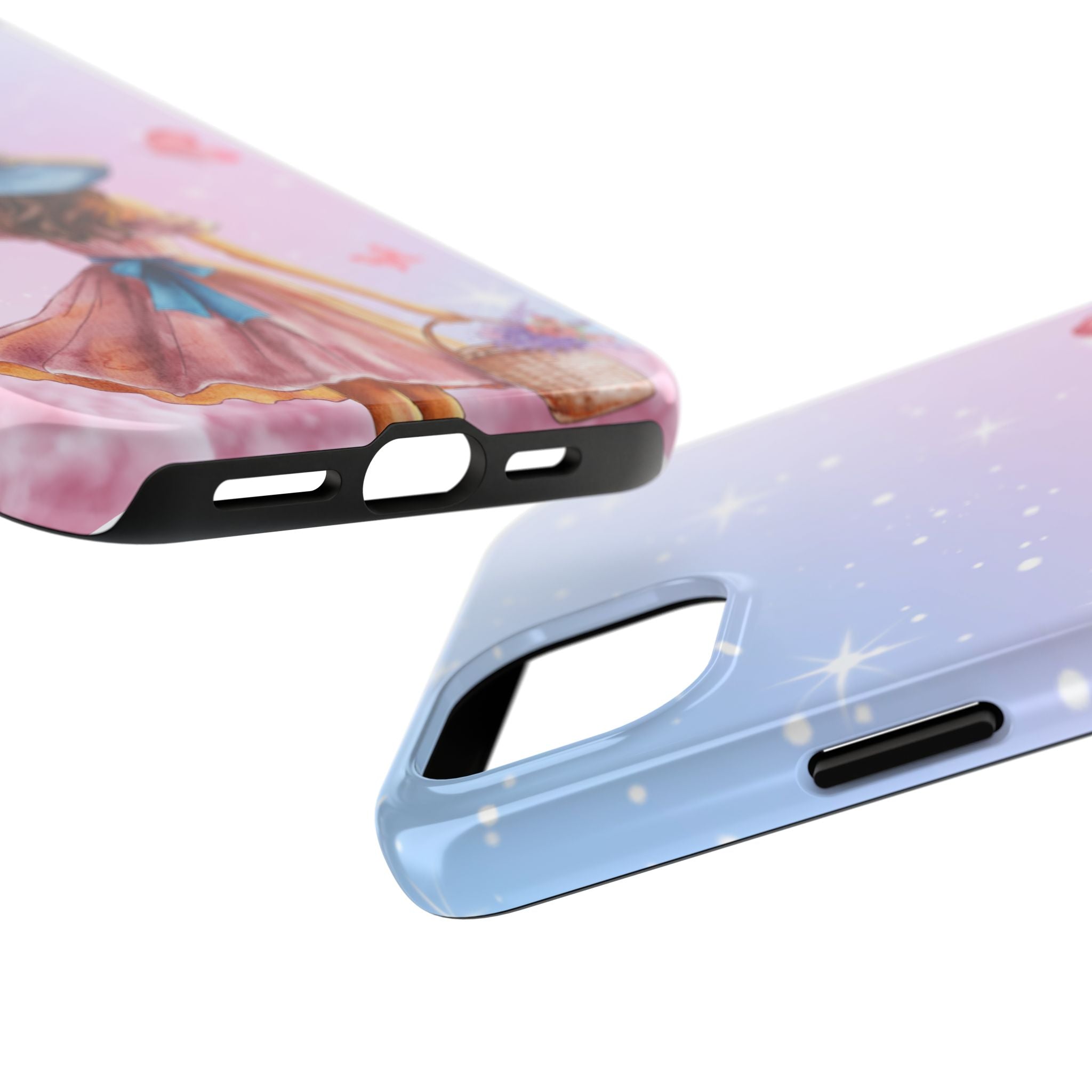 Pastel Girl with Hat Phone Case — Floral Basket Butterfly Tough Phone Case