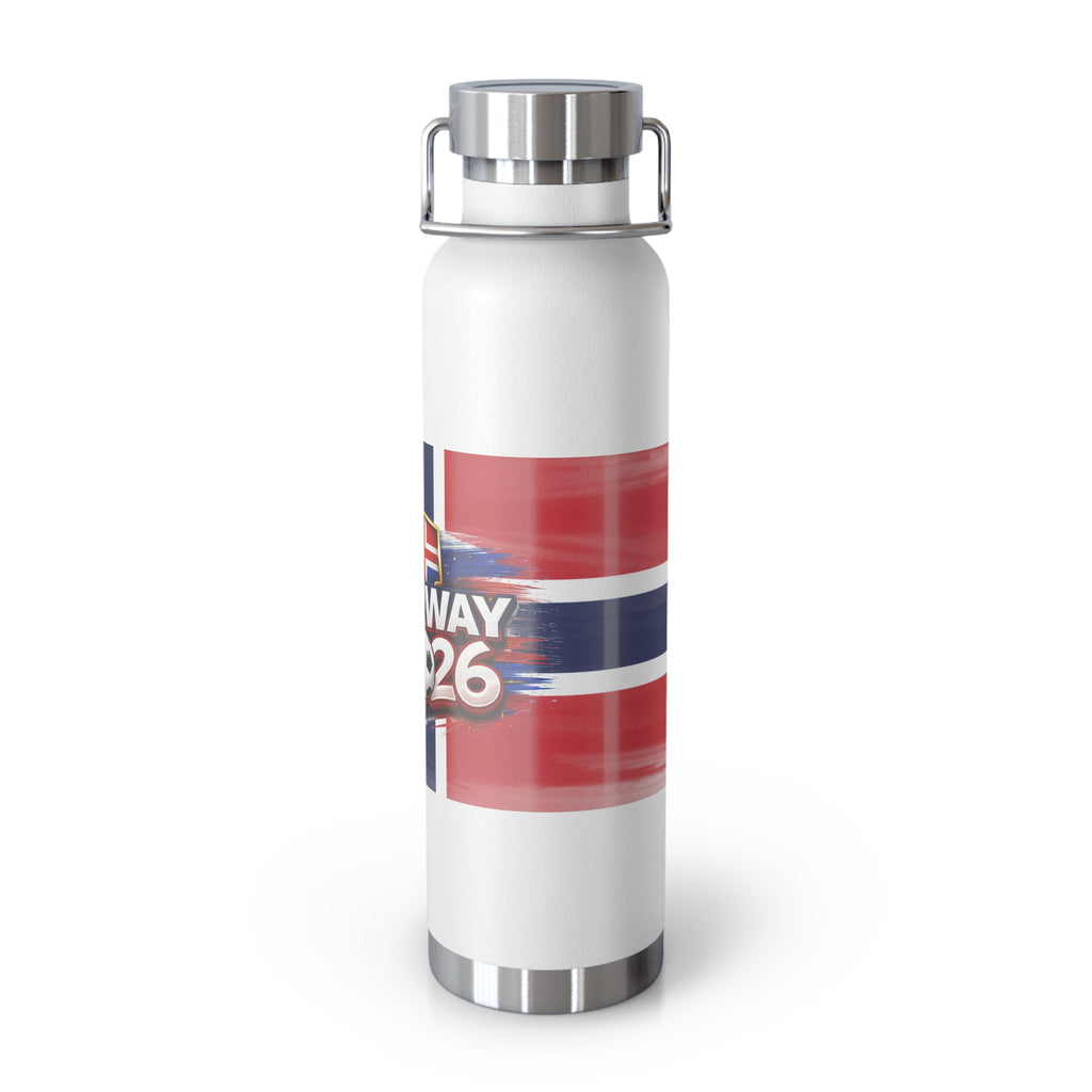 Norway 2026 Soccer Flag Bottle — 22oz Insulated Water Bottle