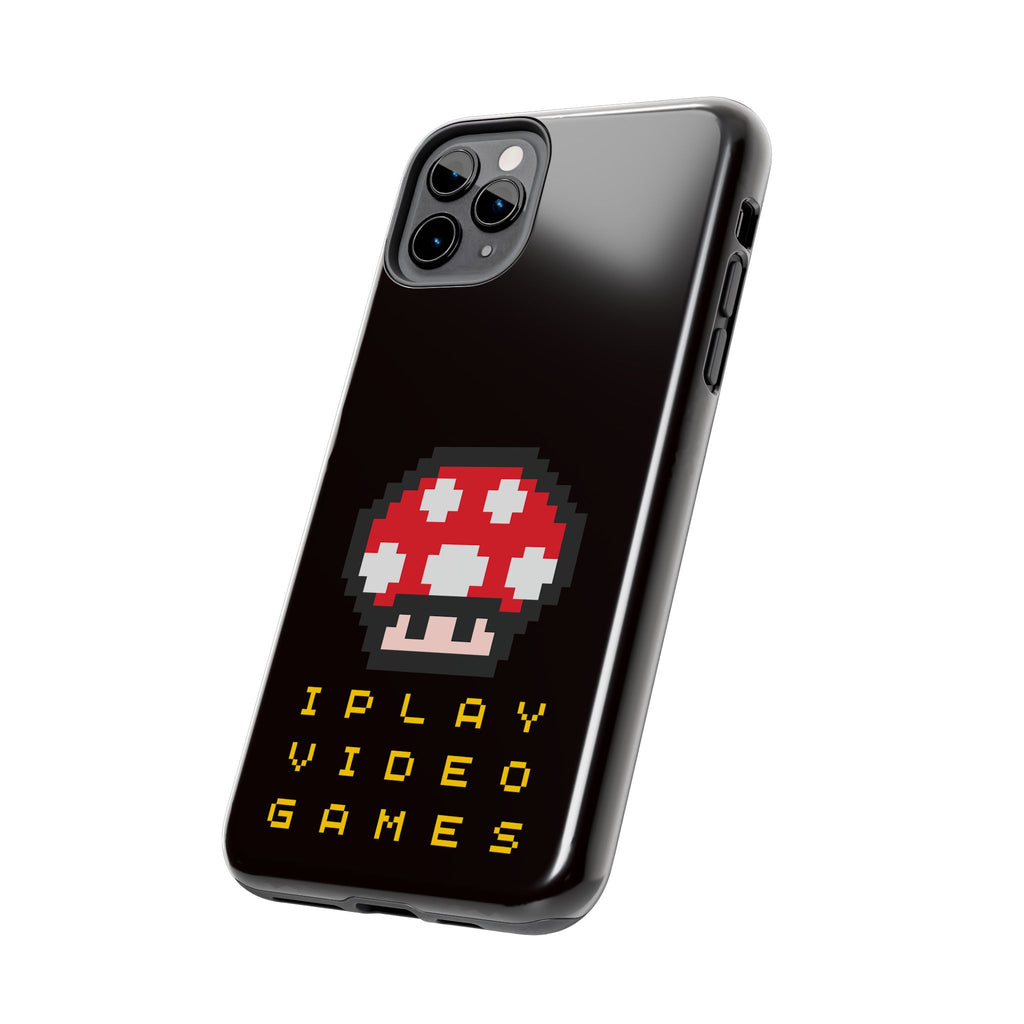 I Play Video Games Pixel Mushroom Phone Case — Tough Protective Gamer Case