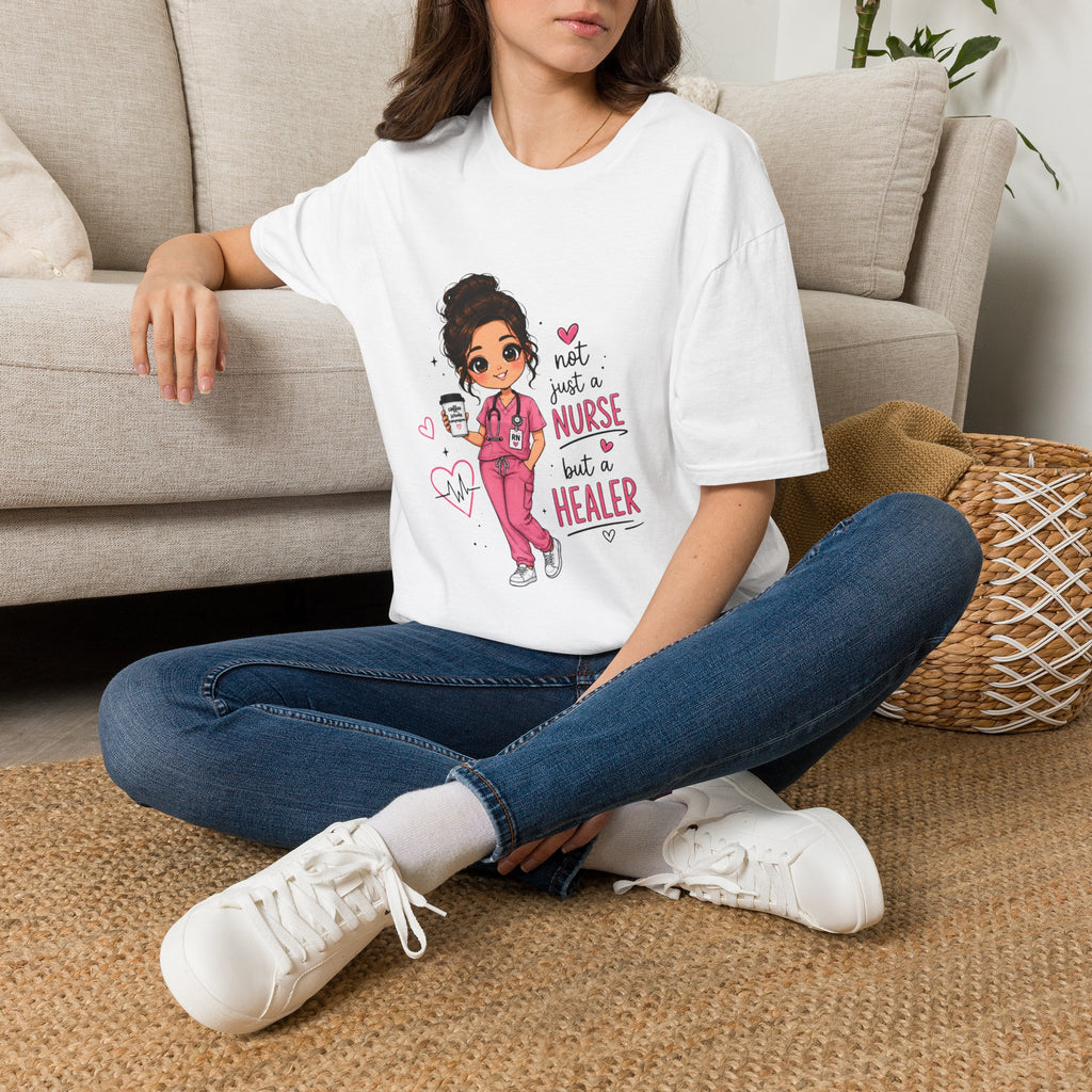 Nurse Illustration T-Shirt — "Not Just a Nurse, a Healer" Cute Medical Gift