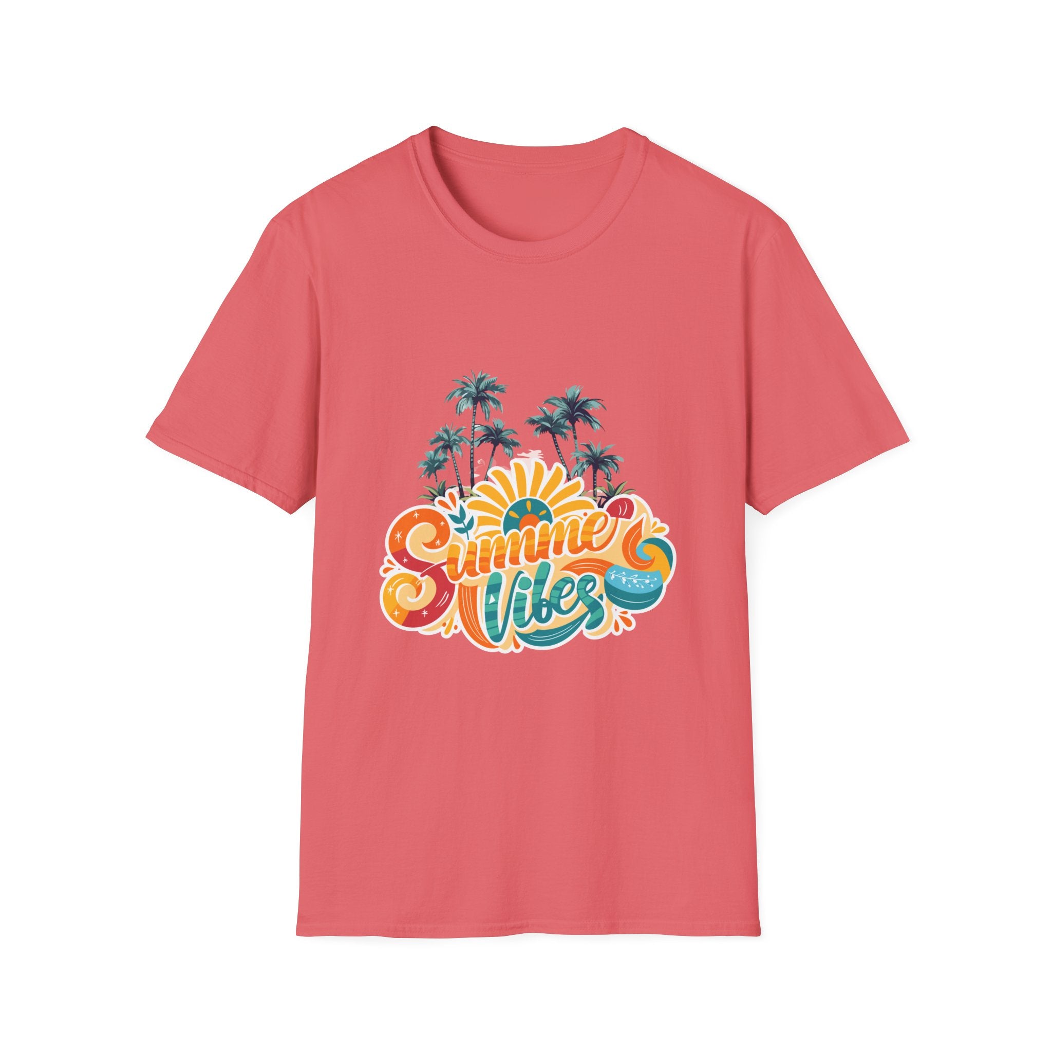 Summer Vibes T-Shirt — Retro Beach Palm Tree Graphic