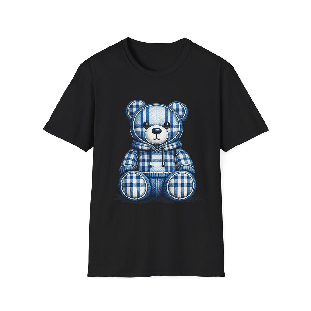 Plaid Blue Teddy Bear T-Shirt — Cute Cozy Graphic Tee