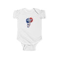 France 2026 Baby Bodysuit – Red, White & Blue Soccer Heart Design