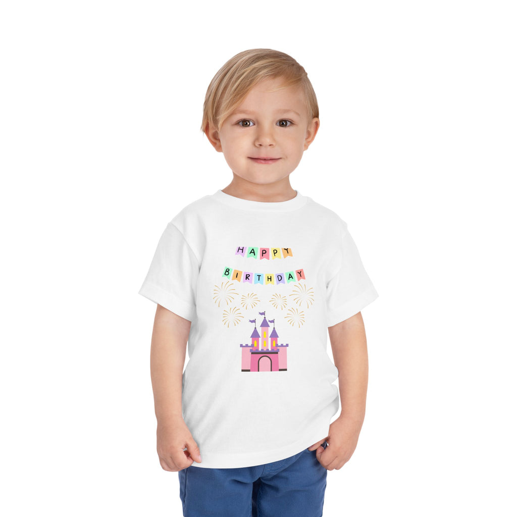Toddler Birthday Castle Tee — "Happy Birthday" Princess Shirt