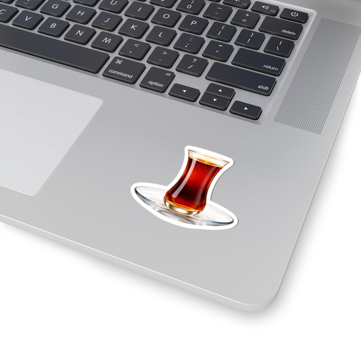 Turkish Tea Glass Kiss-Cut Sticker — Realistic Tea Cup Decal for Laptops & Water Bottles
