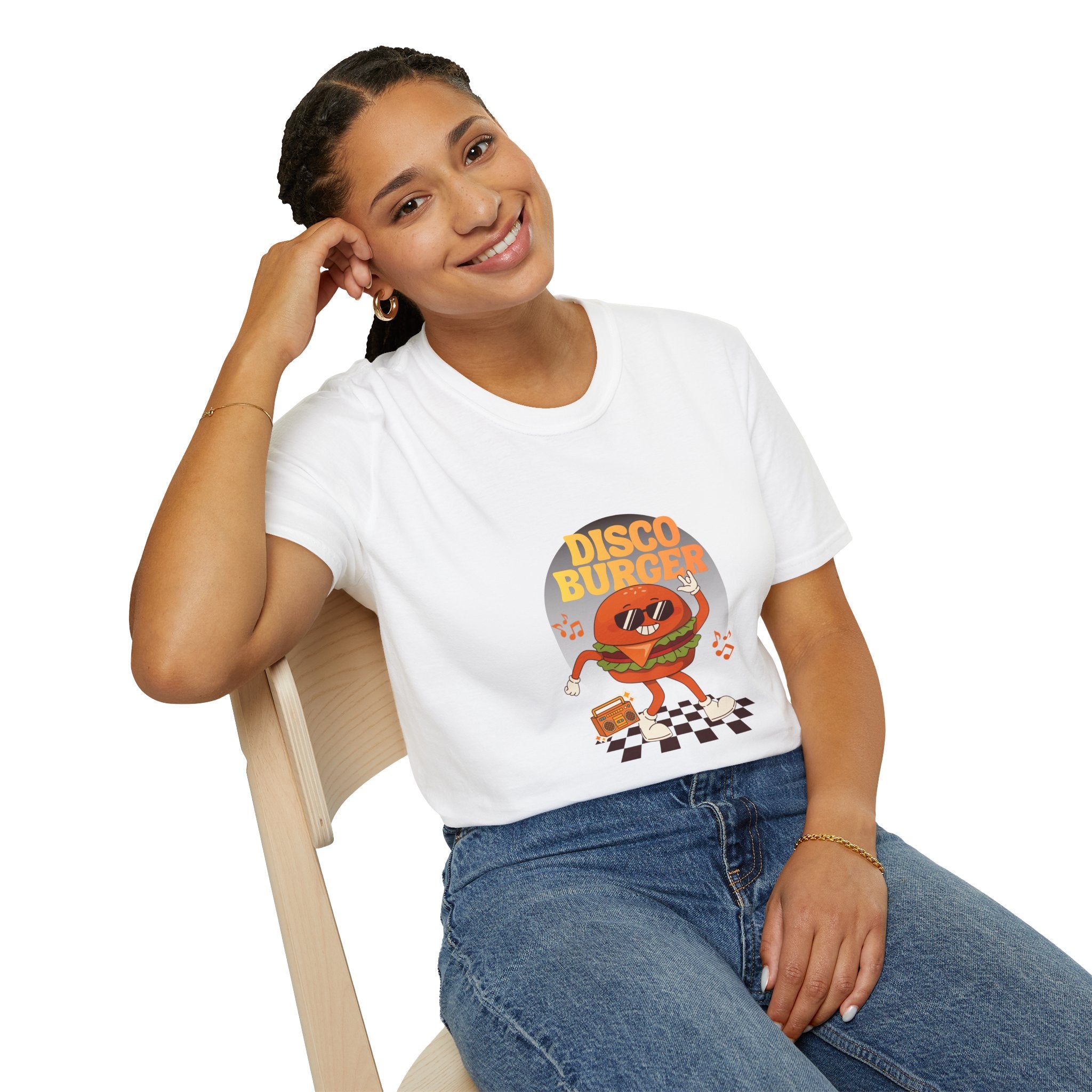 Disco Burger T-Shirt — Retro Dancing Burger Graphic Tee