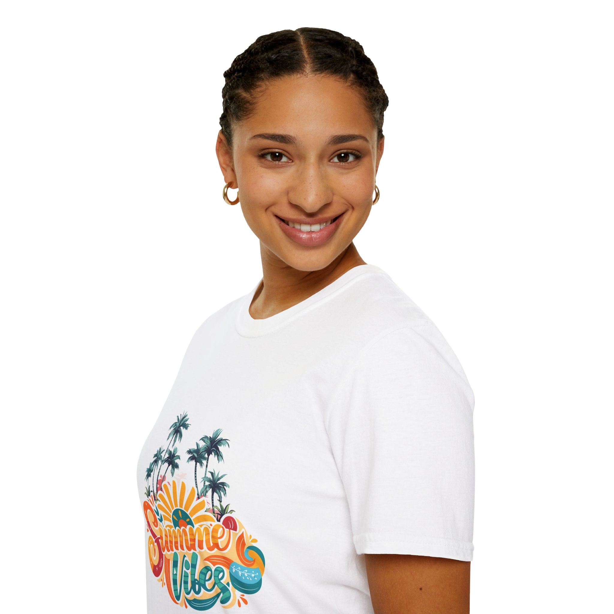 Summer Vibes T-Shirt — Retro Beach Palm Tree Graphic