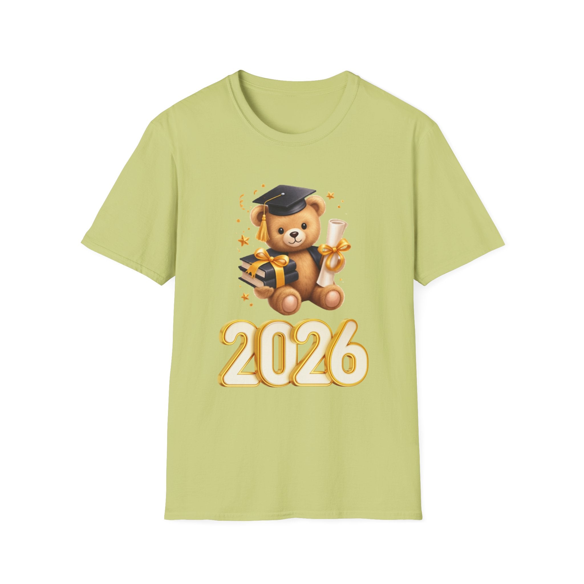 2026 Graduation Bear T-Shirt — Cute Teddy Grad Cap & Diploma Tee