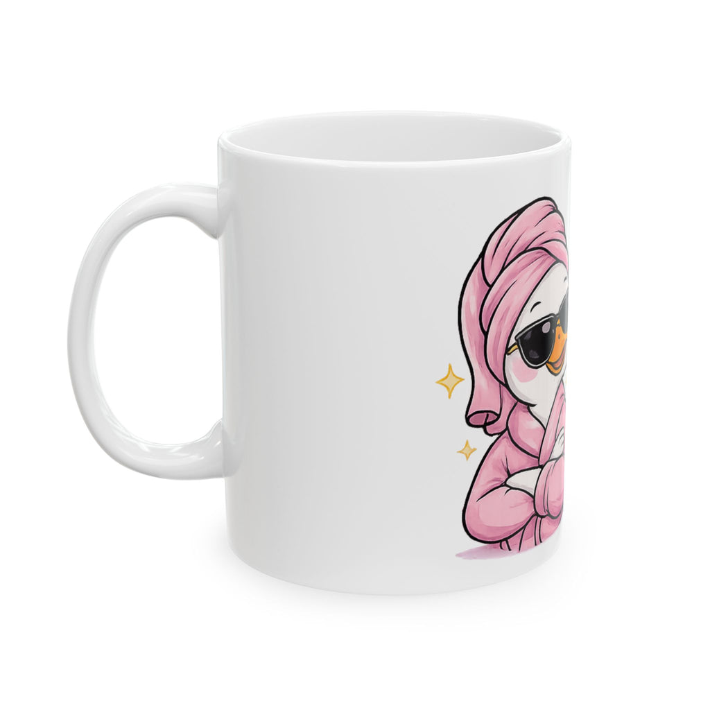 Ceramic Mug — Arabic Sassy Duck Design with Quote (11oz)