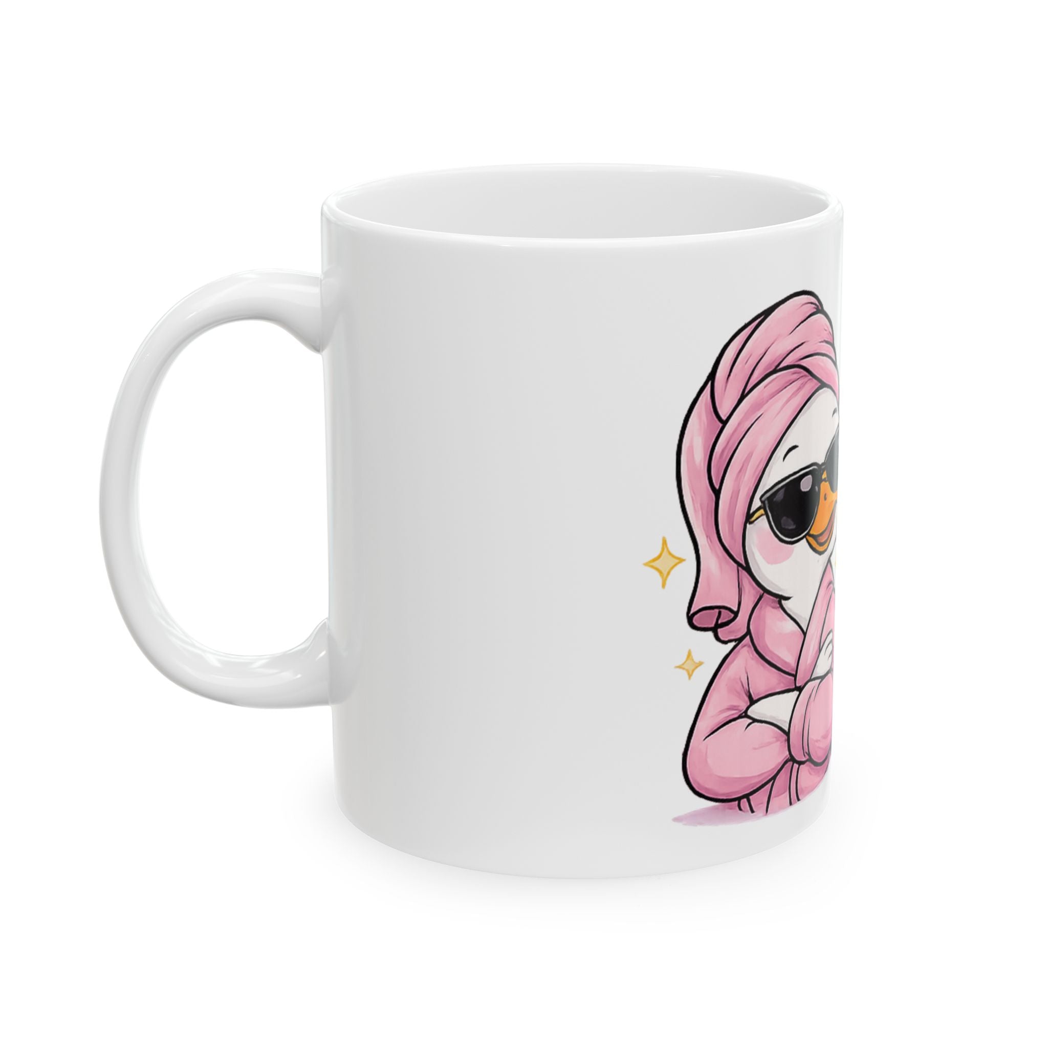Ceramic Mug — Arabic Sassy Duck Design with Quote (11oz)