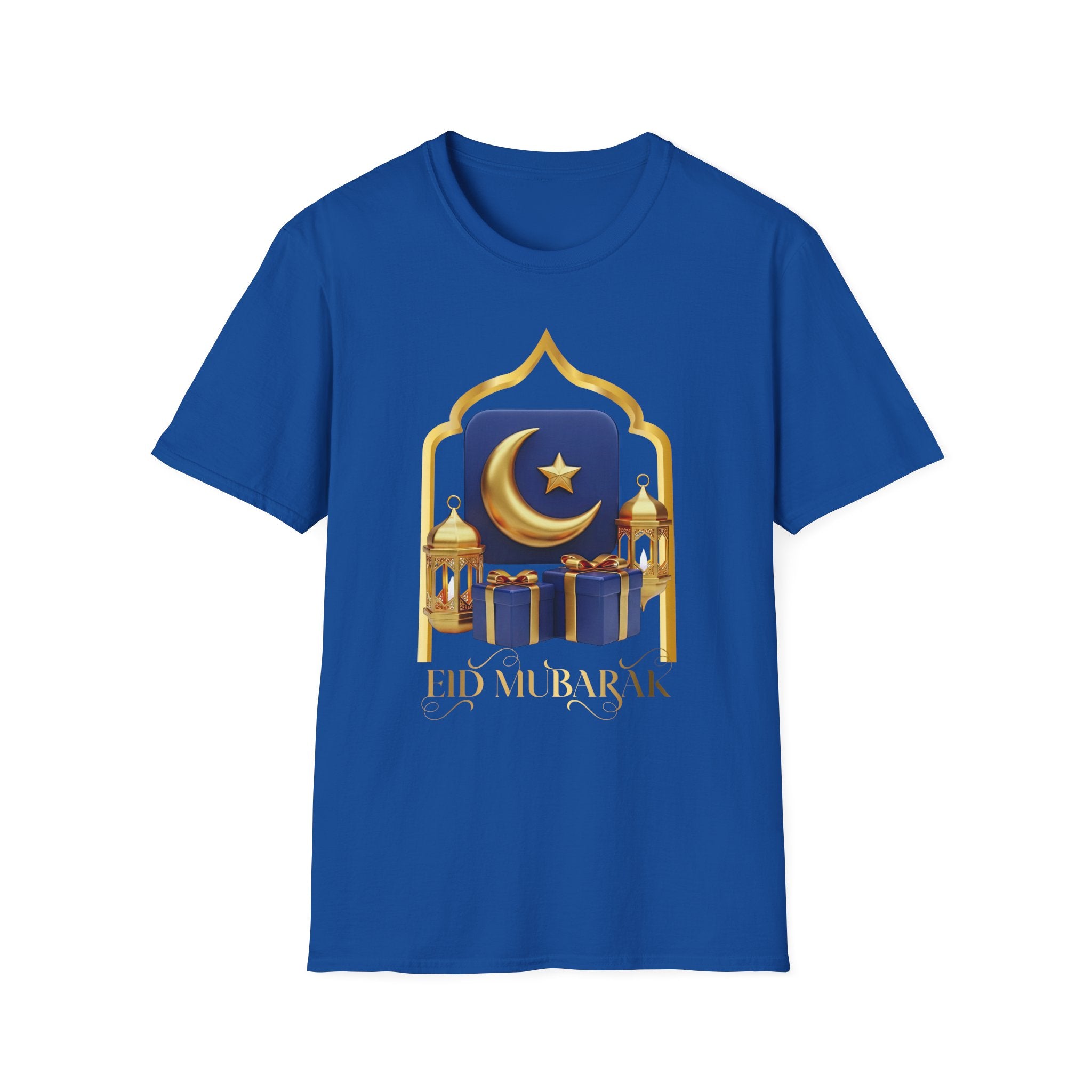 Eid Mubarak T-Shirt — Crescent Moon & Mosque Graphic