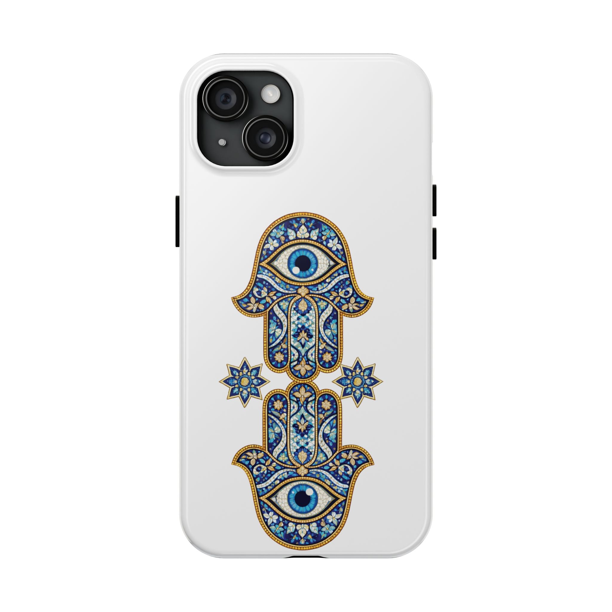 Hamsa Eye Tough Phone Case — Blue Mosaic Protective Phone Cover