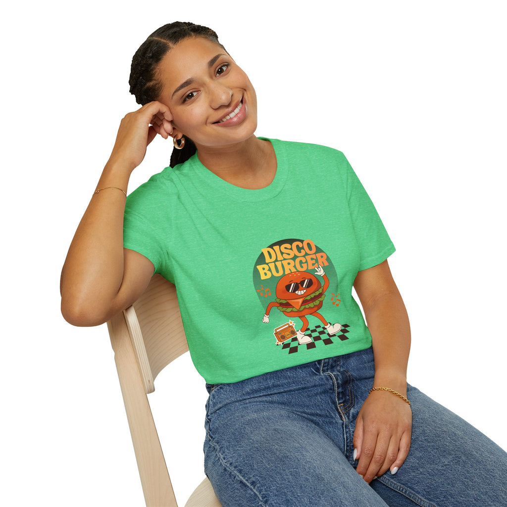 Disco Burger T-Shirt — Retro Dancing Burger Graphic Tee