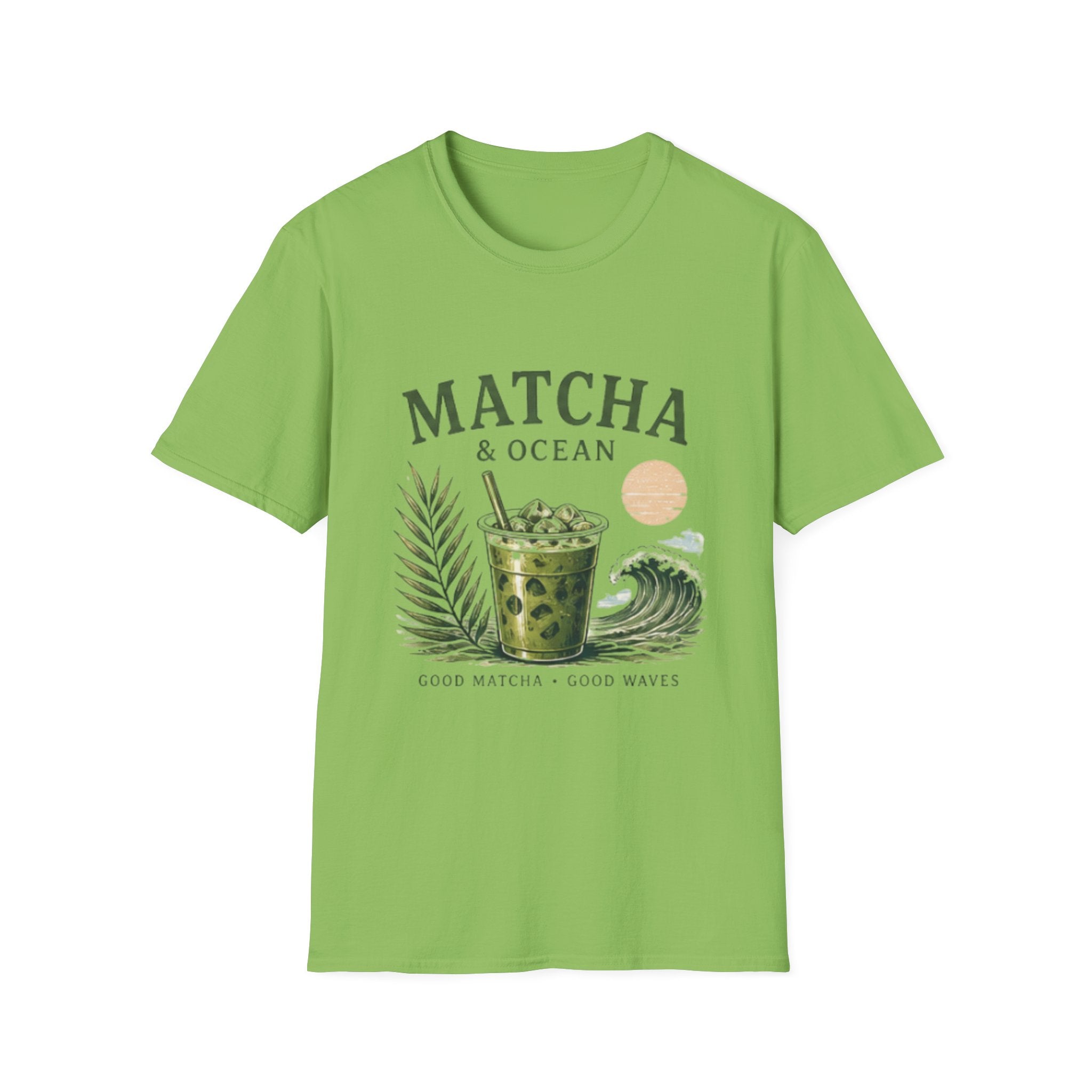 Matcha & Ocean Graphic unisex T-Shirt — Matcha Lovers Tropical Vibe Tee