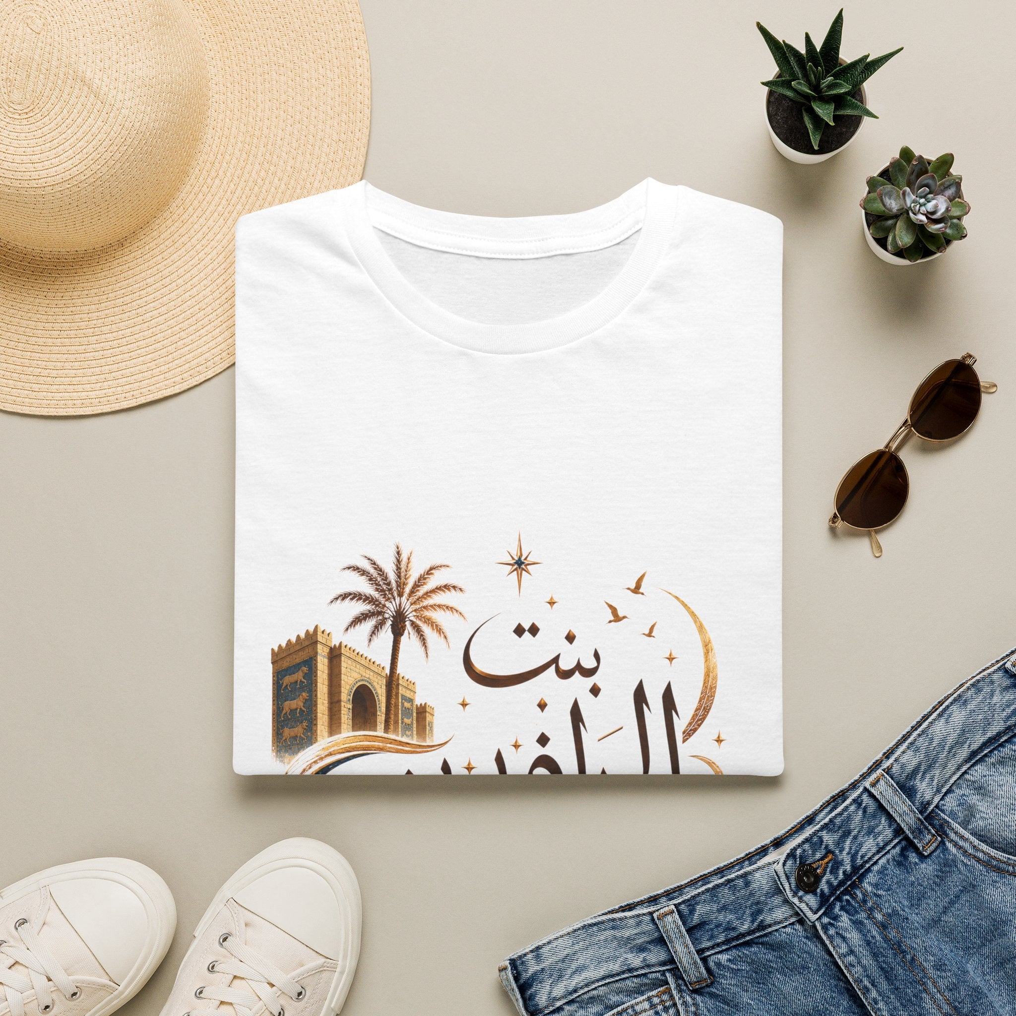 Arabic Calligraphy Tee — بنت الرافدين (Daughter of the Two Rivers)