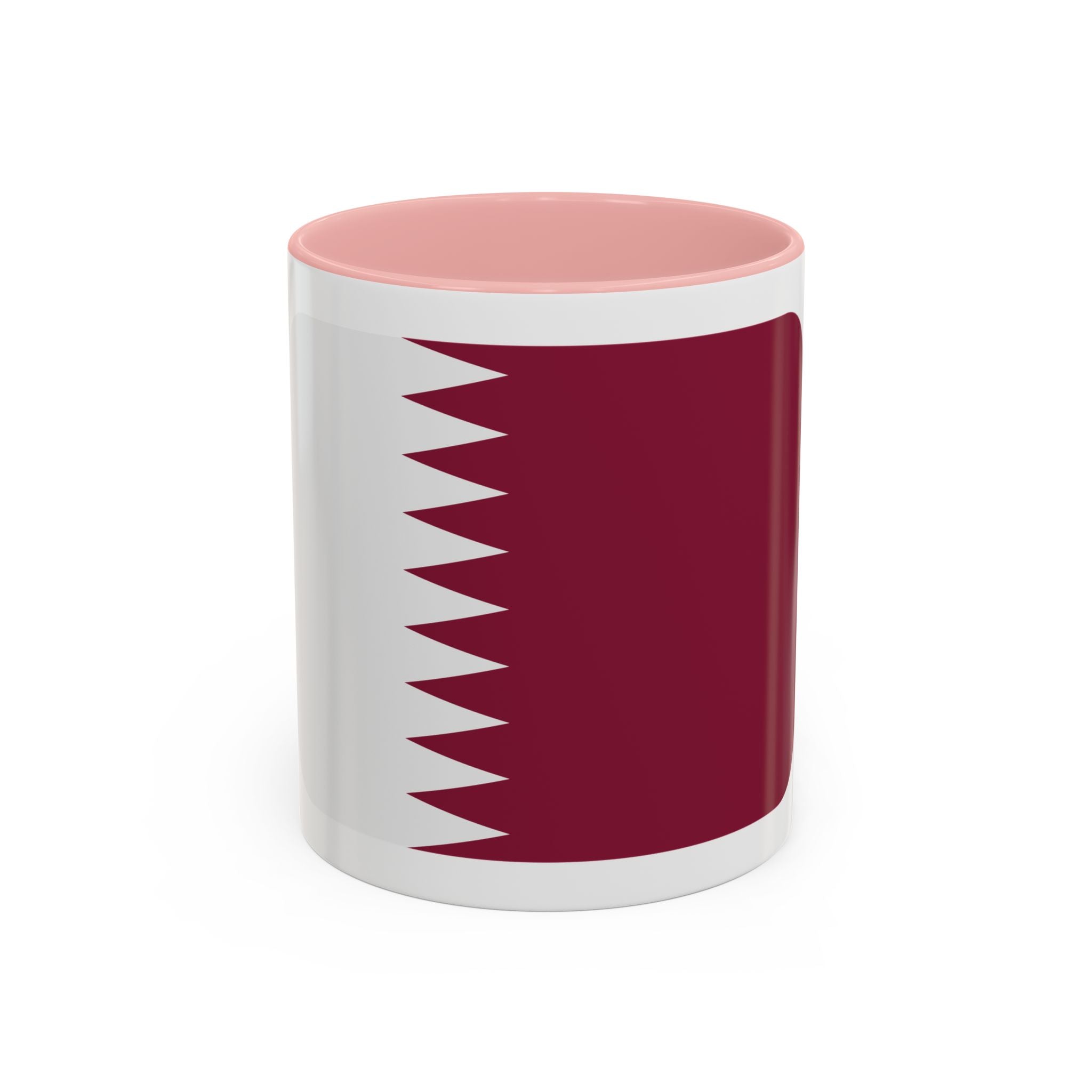Qatar Flag Accent Coffee Mug – Maroon & White National Pride 11/15oz