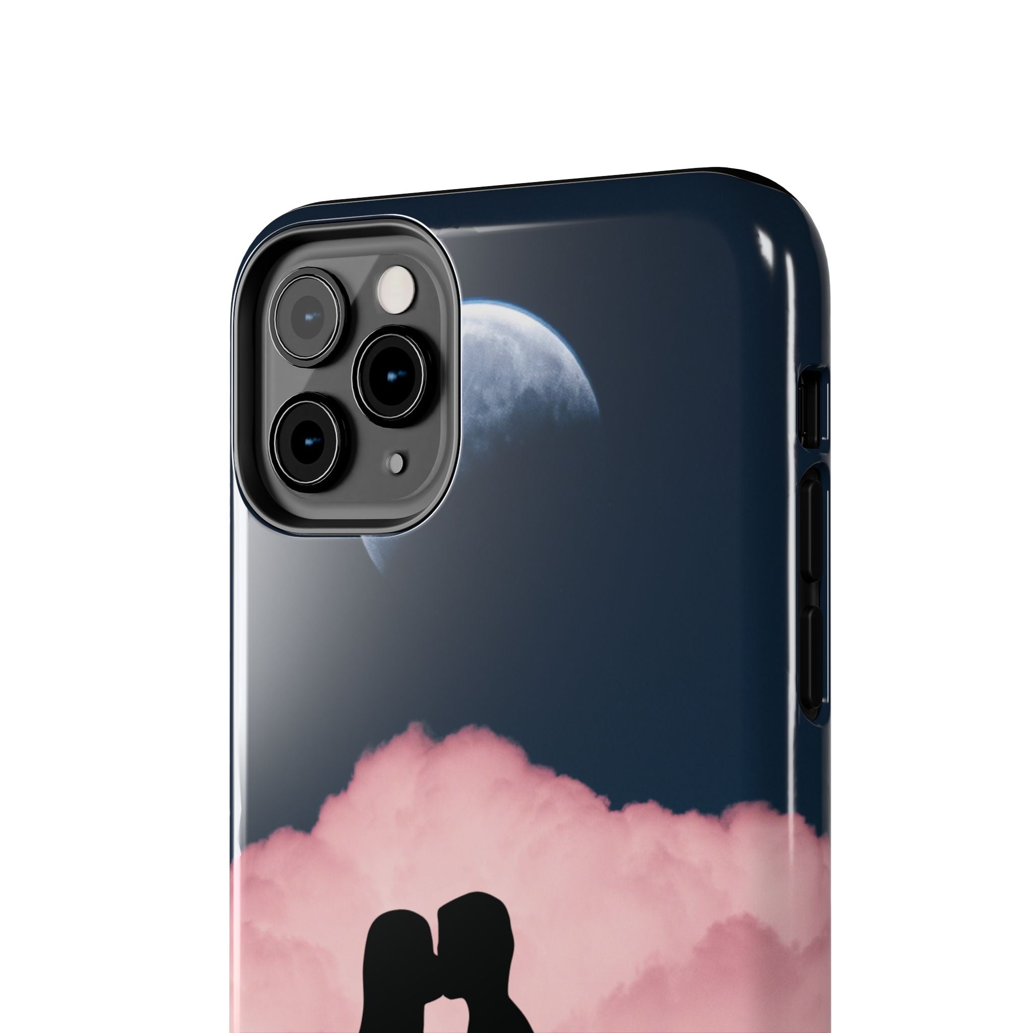 Tough Phone Case — Romantic Couple Silhouette with Moon & Pink Cloud
