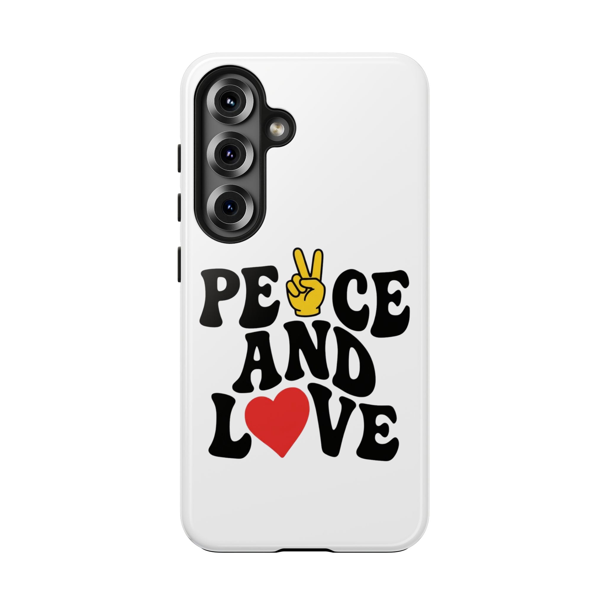 Peace and Love Tough Phone Case — Retro Peace Sign & Heart Protective Cover