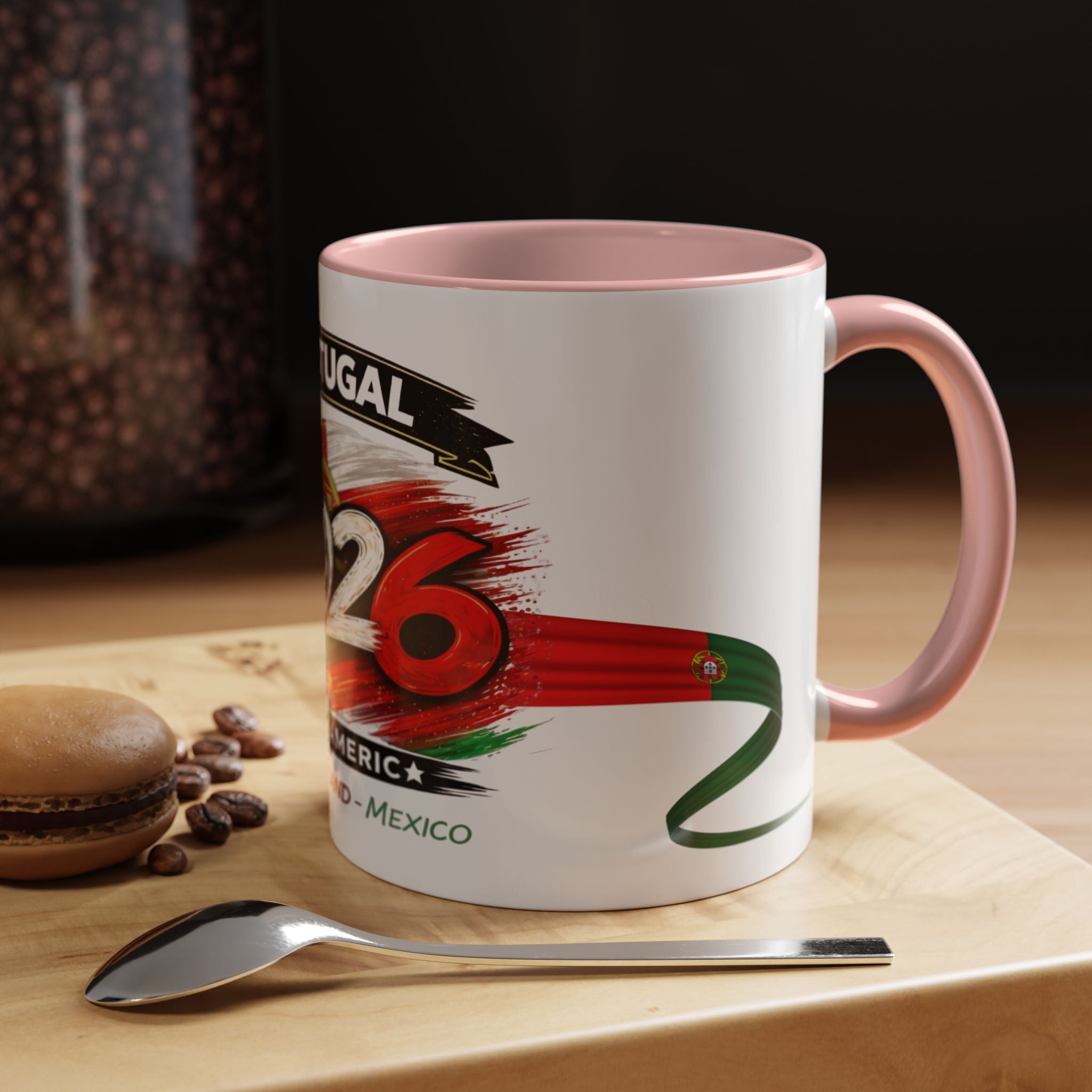 Portugal 2026 Soccer Cup Accent Coffee Mug — USA England Mexico Host Nations