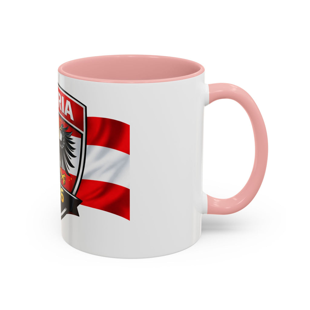 Austria 2026 Cup Coffee Mug – Austrian Flag & Trophy Accent Mug