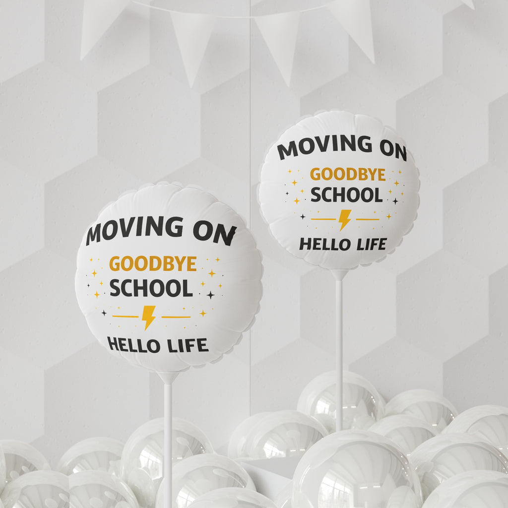 Goodbye School Hello Life Graduation Balloon — 11" Round/Heart Foil