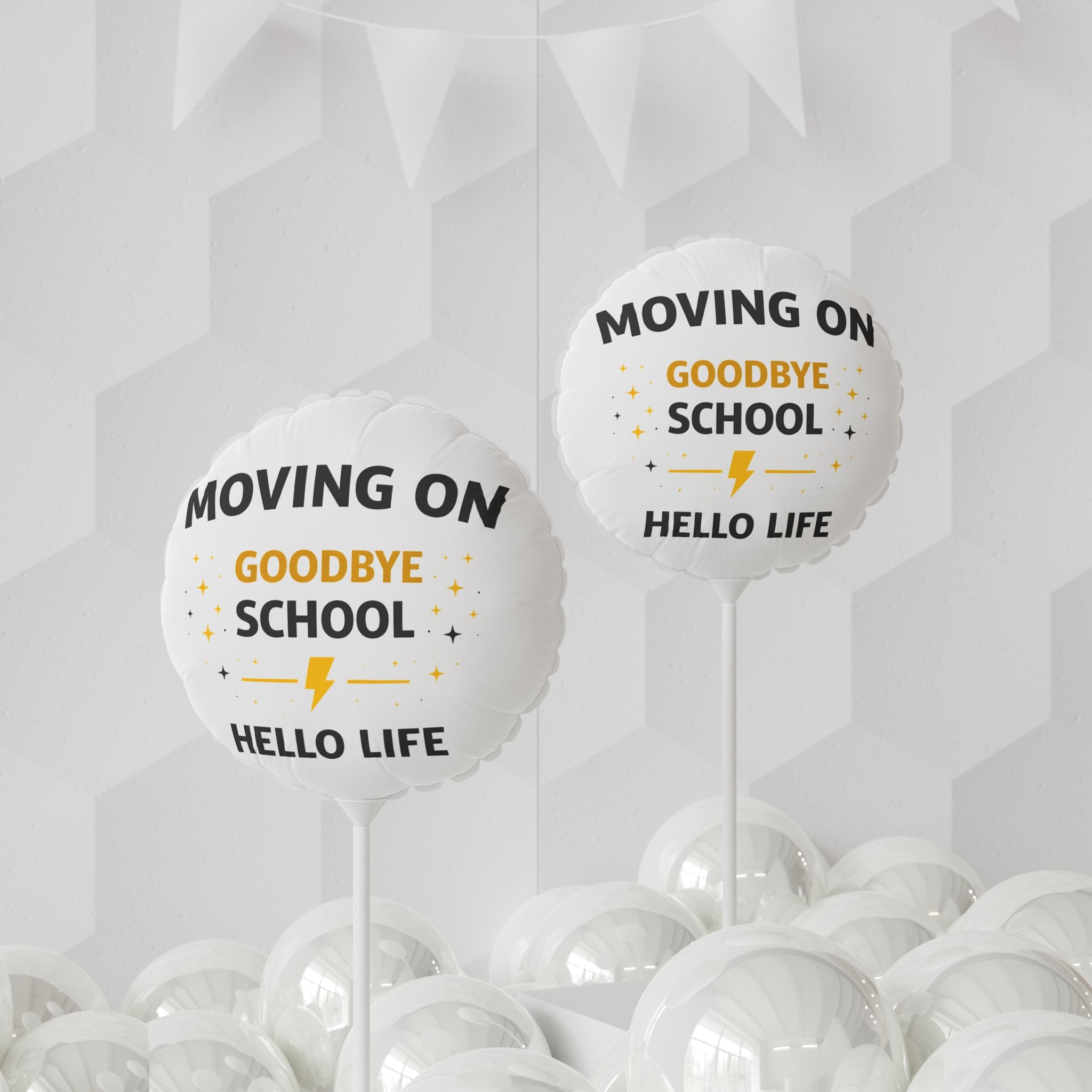 Goodbye School Hello Life Graduation Balloon — 11" Round/Heart Foil