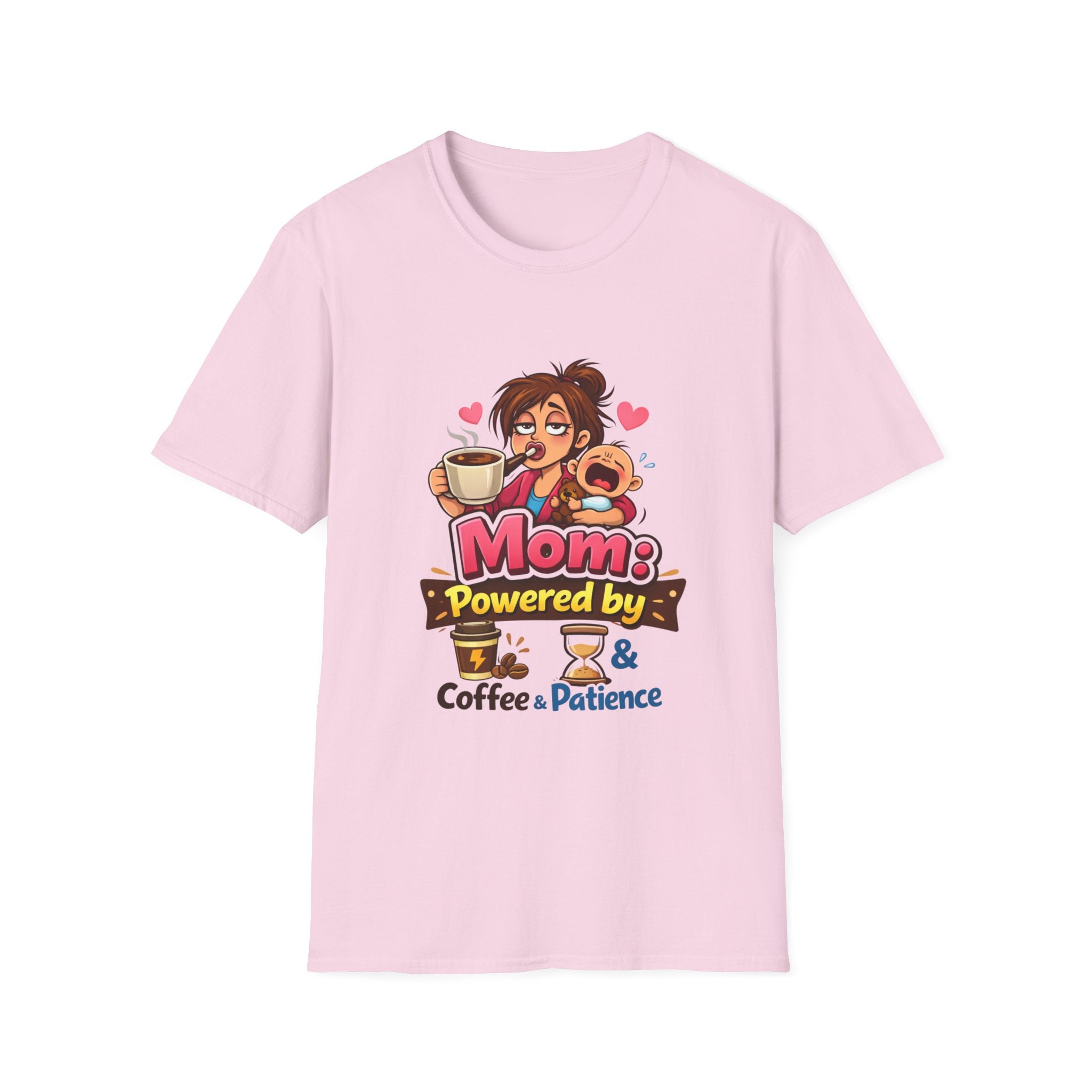 Mom: Powered by Coffee & Patience T-Shirt