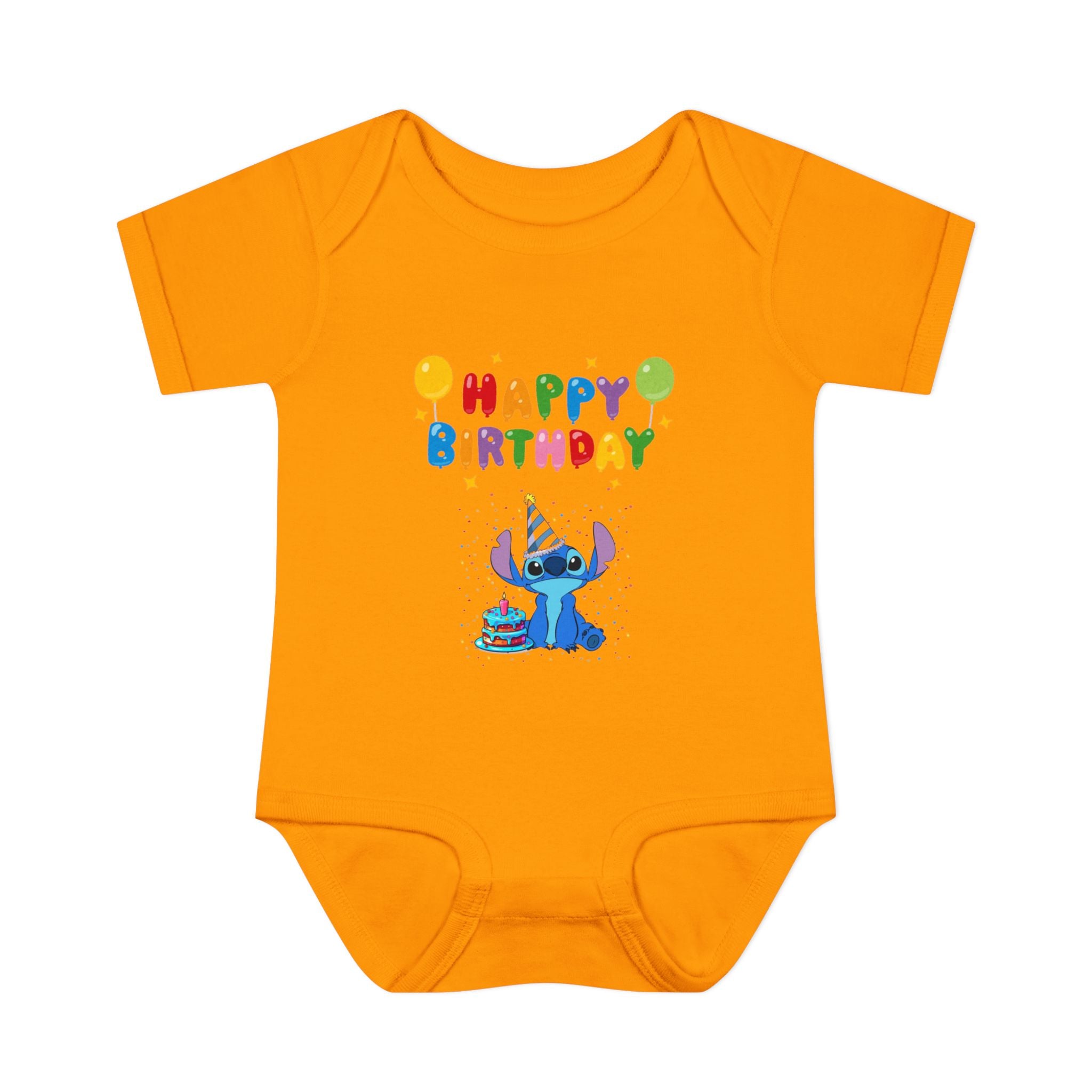 Stiche birthday Infant Baby Rib Bodysuit