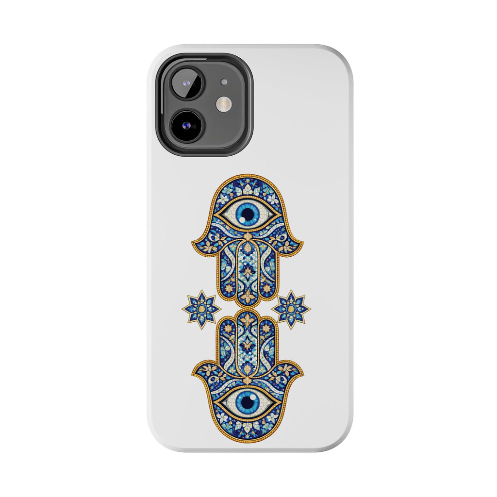 Hamsa Eye Tough Phone Case — Blue Mosaic Protective Phone Cover
