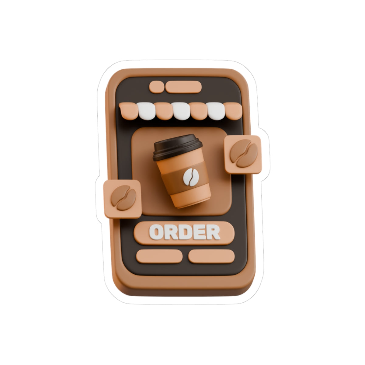 Coffee App Order Sticker — Kiss-Cut Laptop & Water Bottle Decal