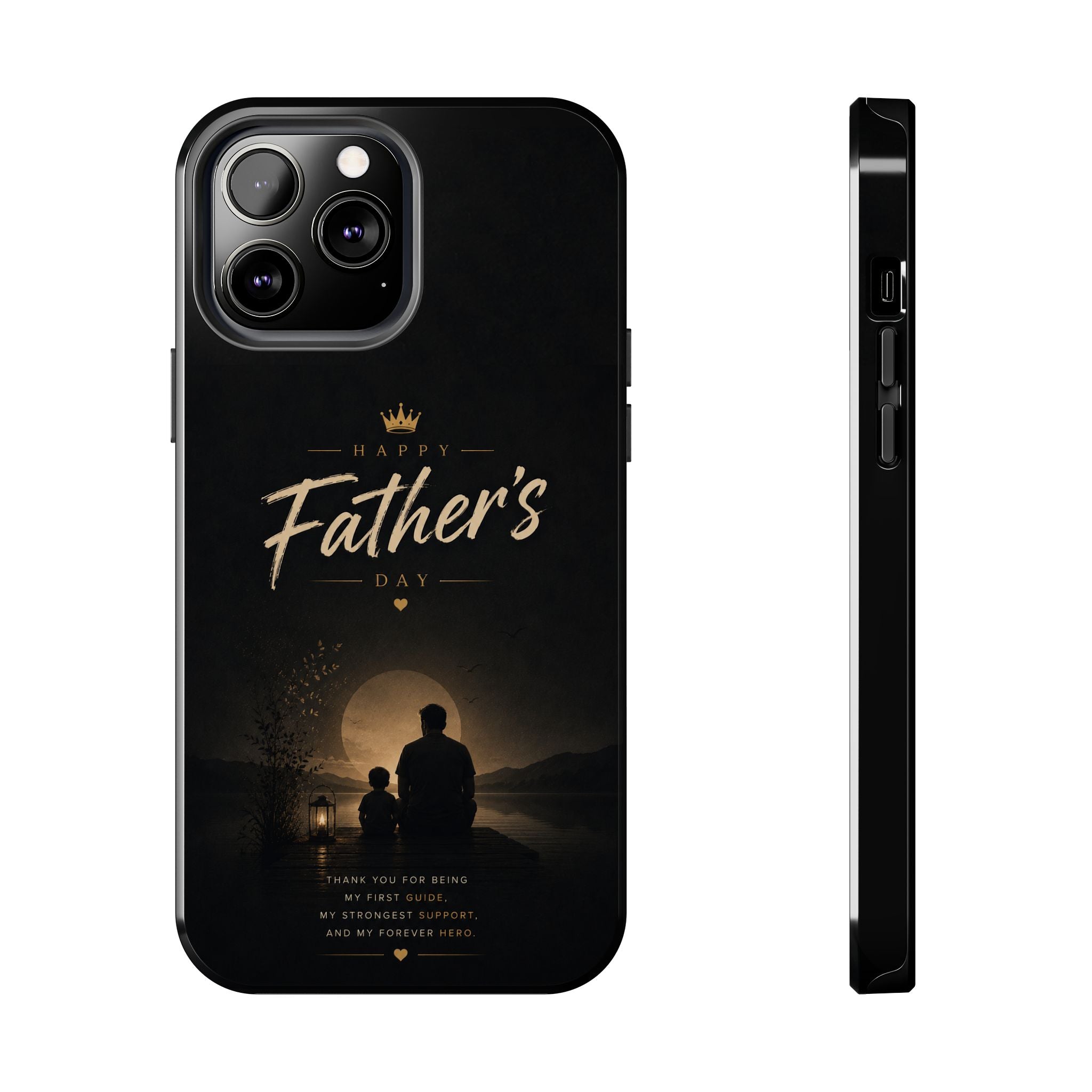 Father's Day Tough Phone Case — 'Happy Father's Day' Silhouette Tribute