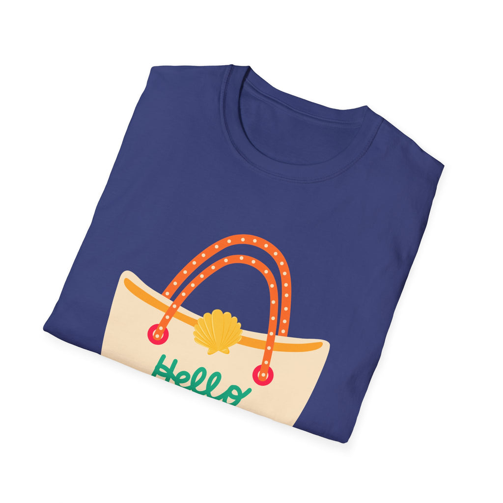 Hello Summer Tote Graphic T-Shirt — "Hello Summer, It’s Vacation Time!"