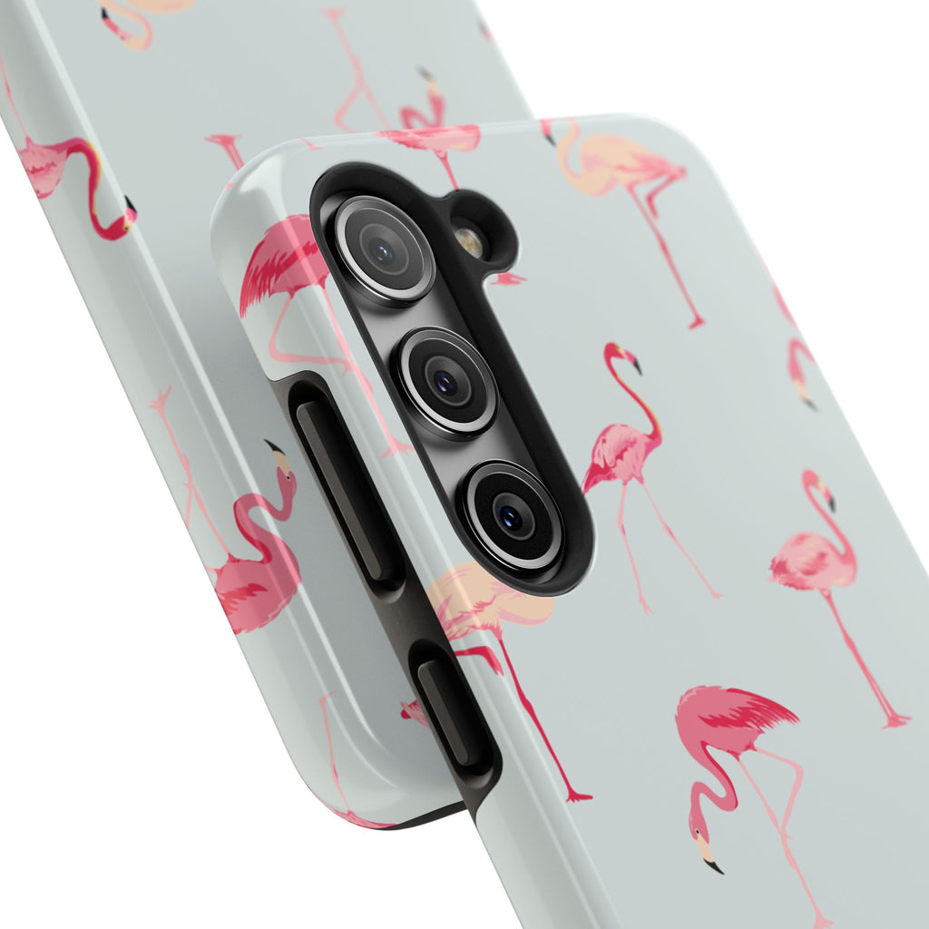 Flamingo Pattern Tough Phone Case — Cute Pink Birds Protective Phone Cover