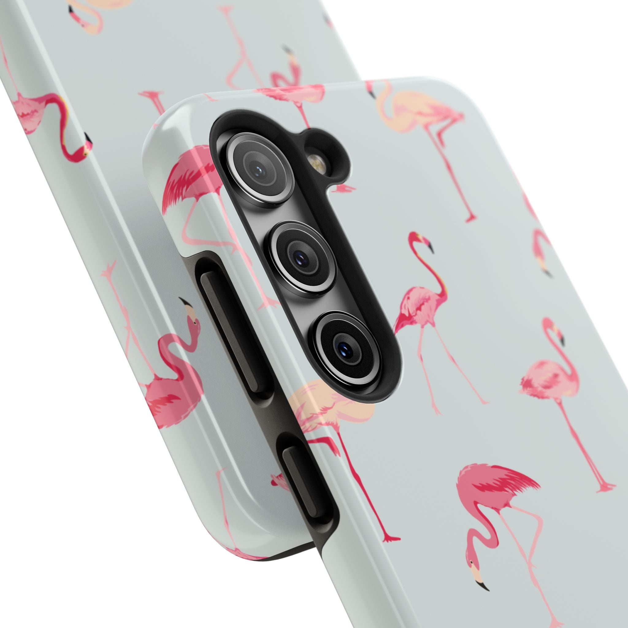 Flamingo Pattern Tough Phone Case — Cute Pink Birds Protective Phone Cover