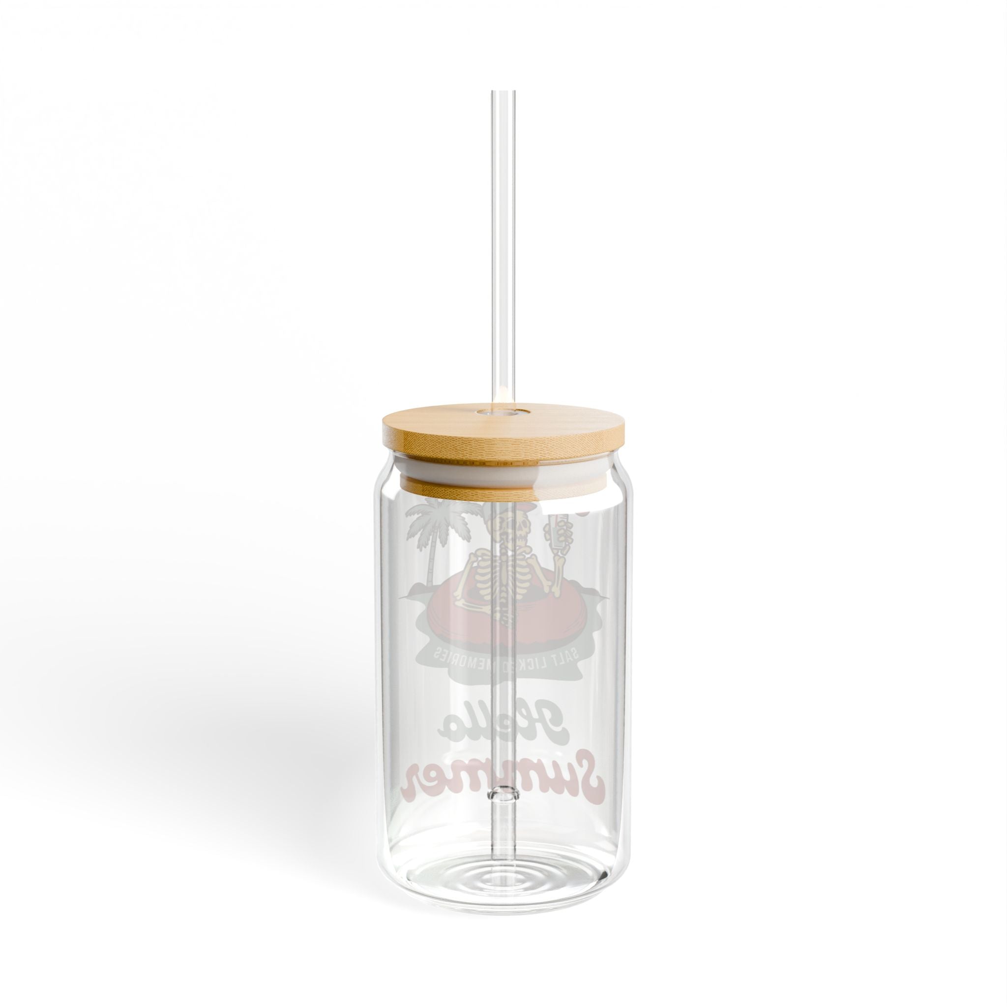 Hello Summer" Skeleton Sipper Glass