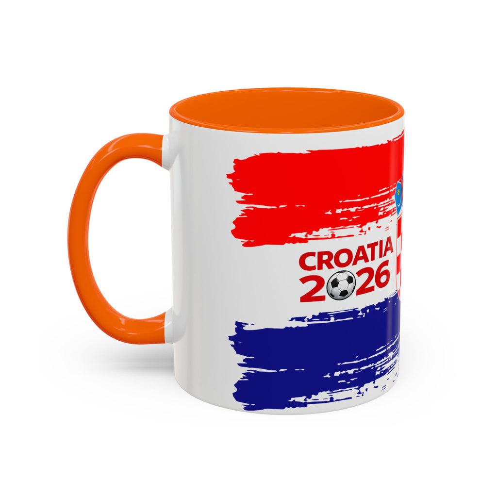 Croatia 2026 Accent Coffee Mug – Red White Blue Crest Soccer Fan Gift