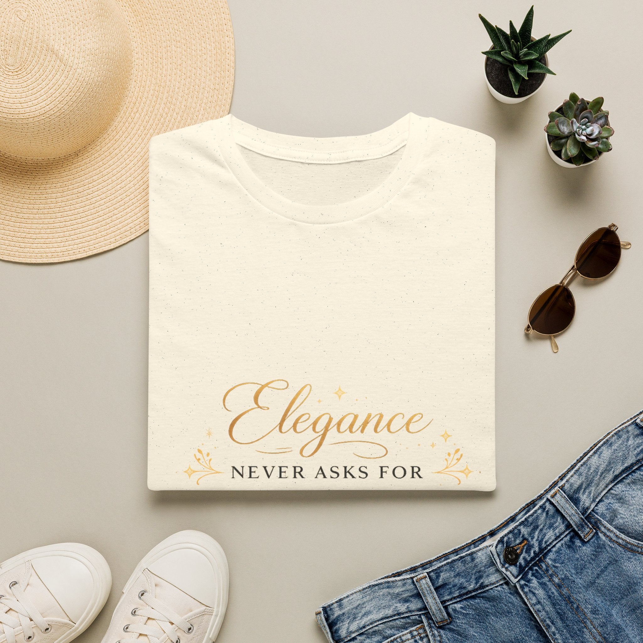 Elegance Never Asks For Attention T‑Shirt
