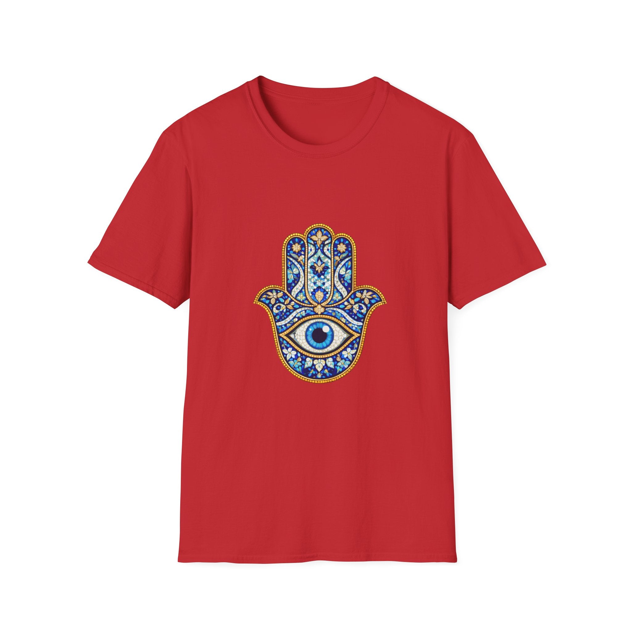 Hamsa Hand T-Shirt with Evil Eye Design - Protective Boho Graphic Tee