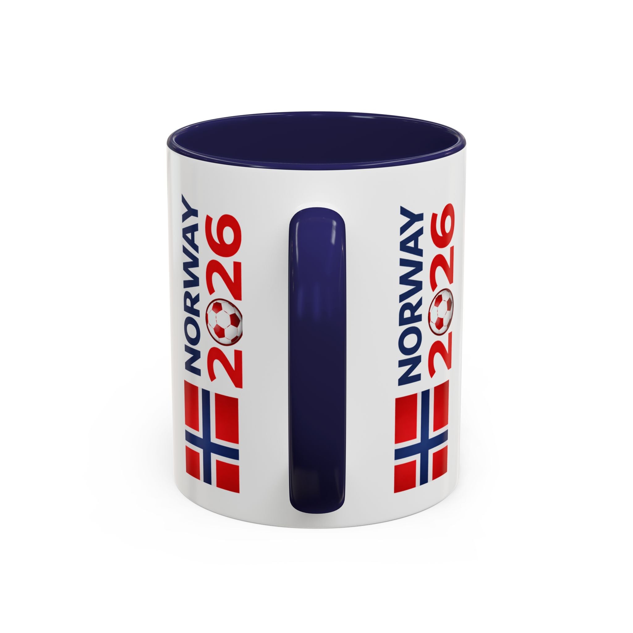 Norway Flag Accent Coffee Mug – Norway 2026 Soccer Fan Ceramic Mug (11/15oz)
