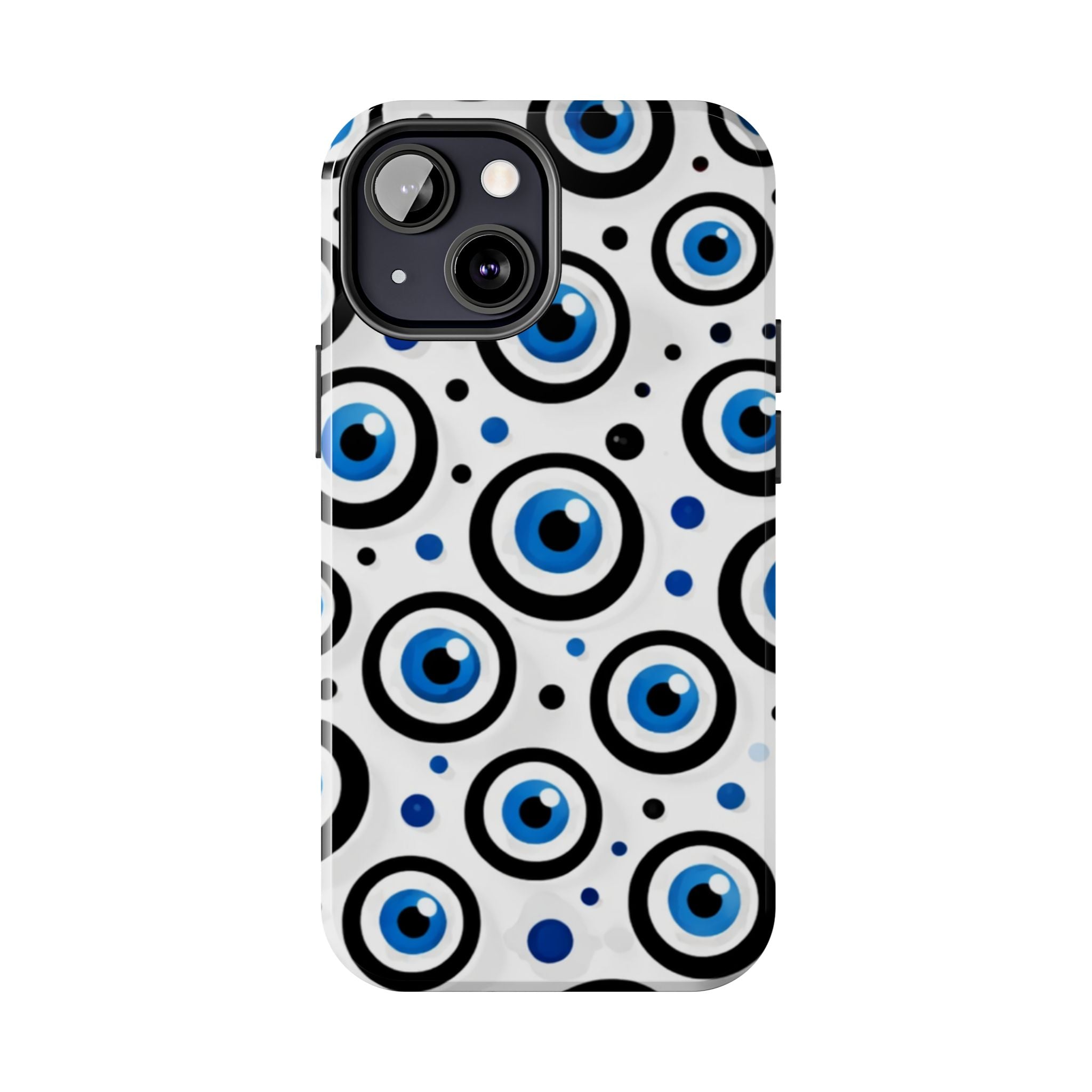 Blue Evil Eye Pattern Tough Phone Case — Protective Ceramic Nazar Design