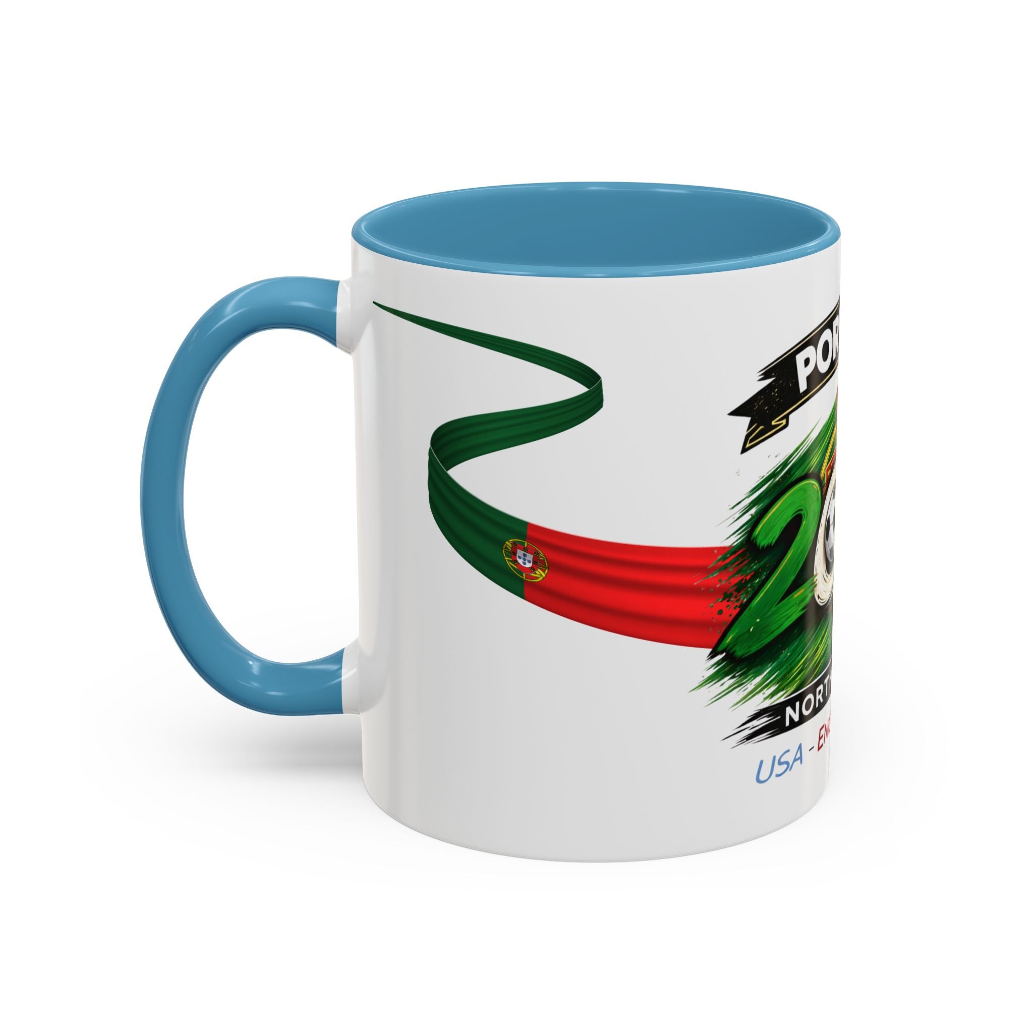 Portugal 2026 Soccer Cup Accent Coffee Mug — USA England Mexico Host Nations