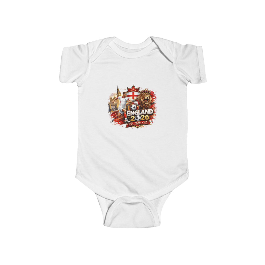 England 2026 Baby Bodysuit - St. George Flag & Lion Newborn Onesie