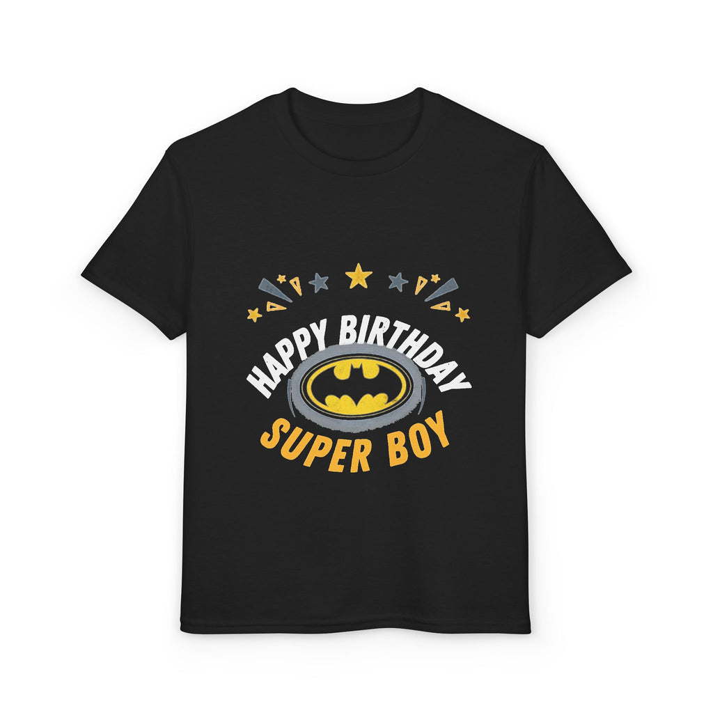 Happy Birthday Super Boy Youth T-Shirt – Superhero Birthday Tee for Boys