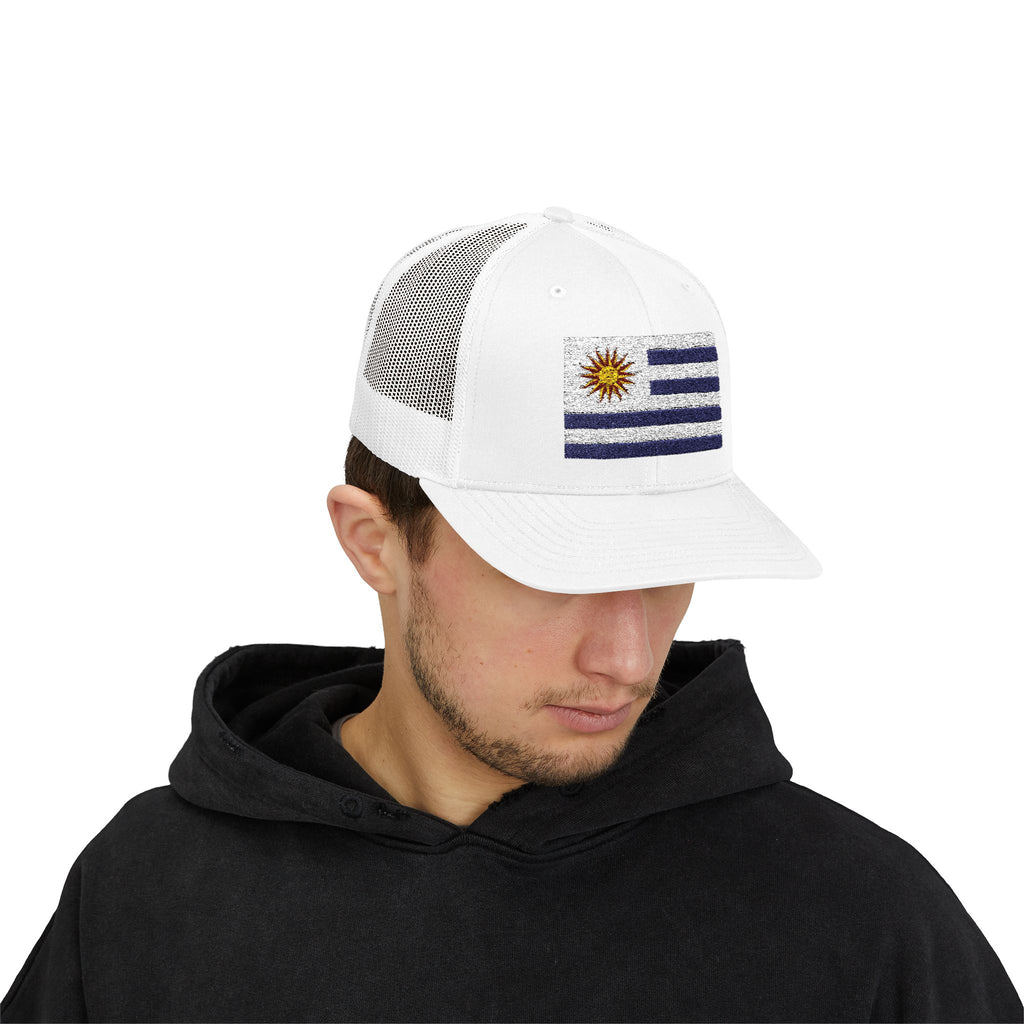 Uruguay Flag Snapback Trucker Cap – Glitter Sun & Stripes