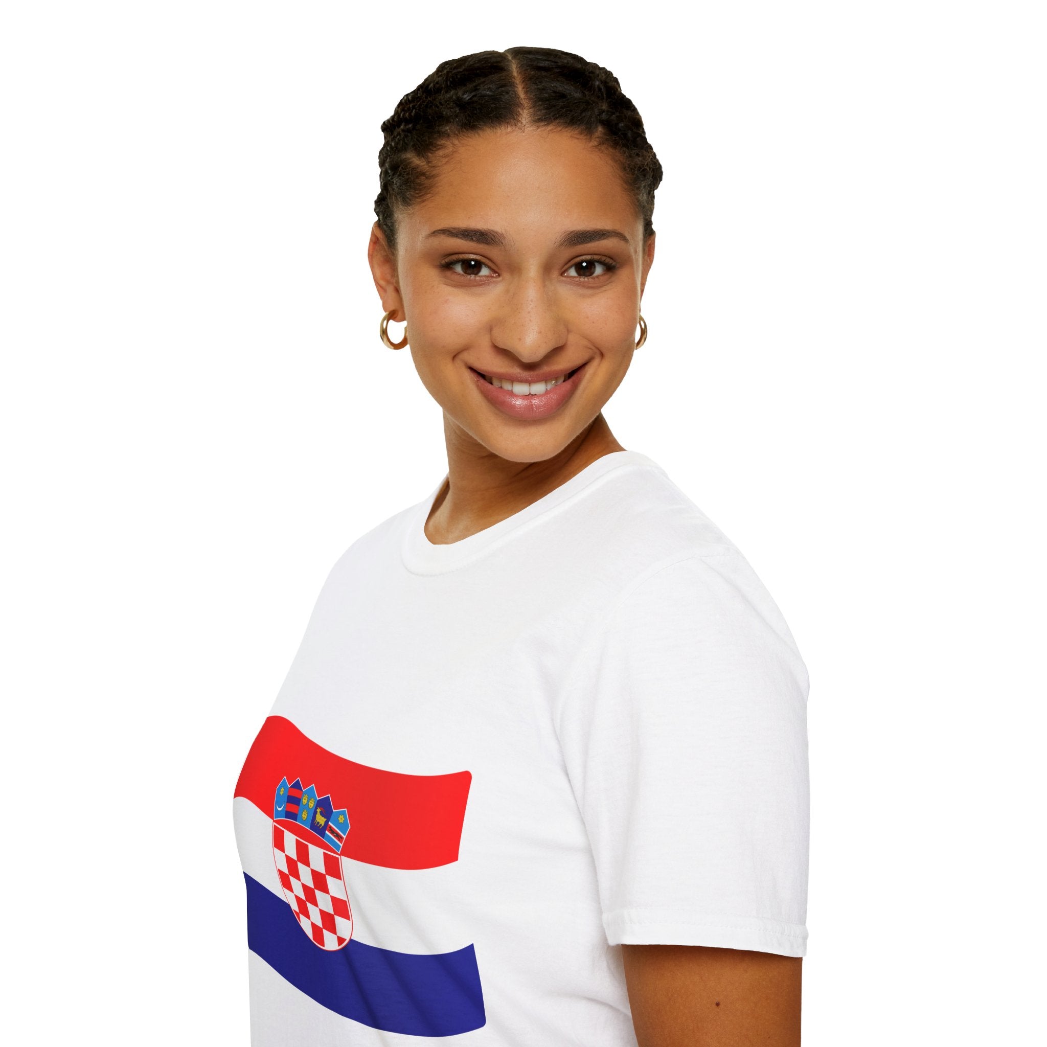 Croatia 2026 Flag T-Shirt — Croatian Crest & Ribbon Soccer Fan Tee