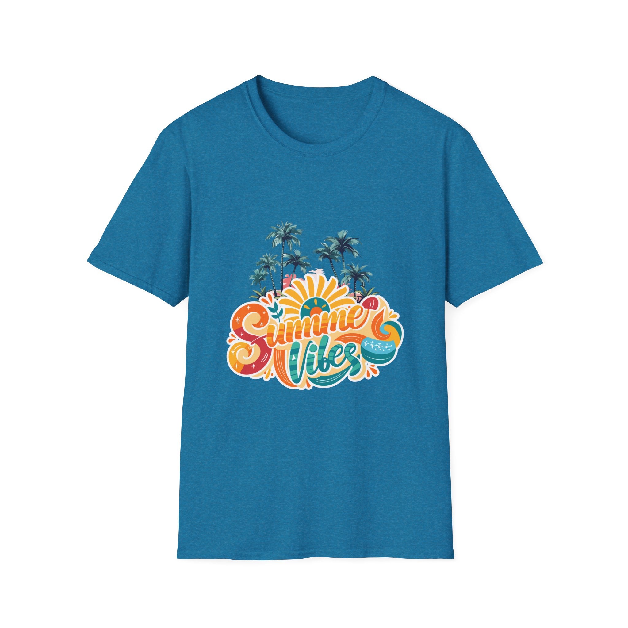 Summer Vibes T-Shirt — Retro Beach Palm Tree Graphic
