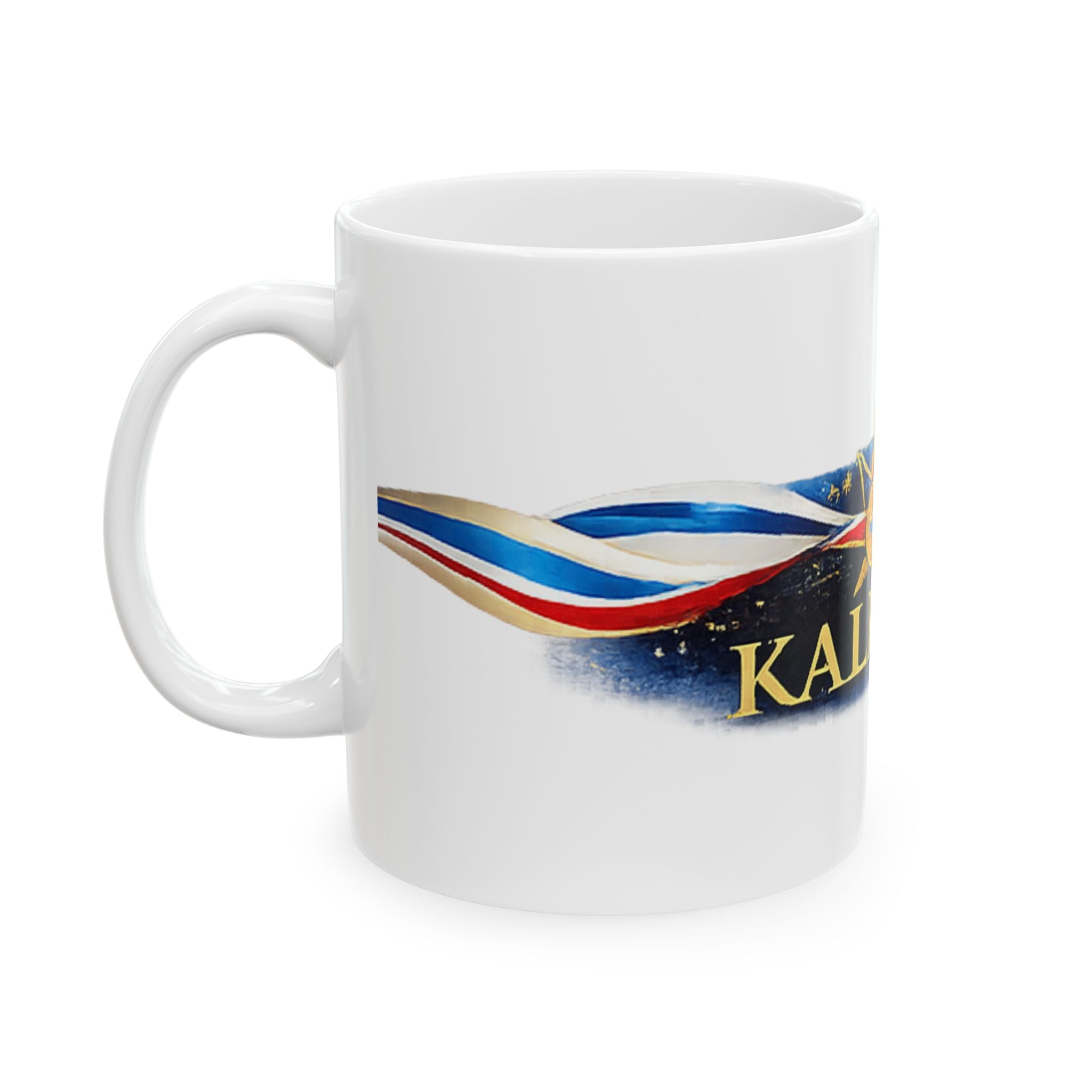 Kaldaya Ceramic Mug – Patriotic Star Emblem Coffee Cup (11oz)